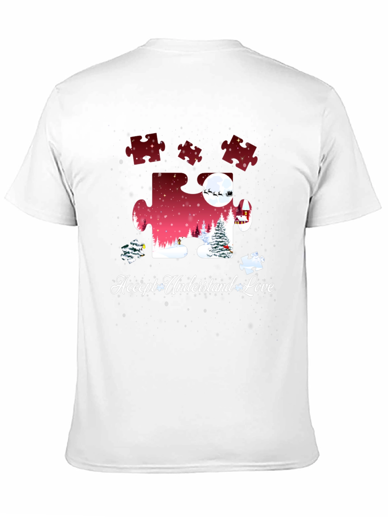 Autism Awareness Puzzle Piece Christmas T-Shirt
