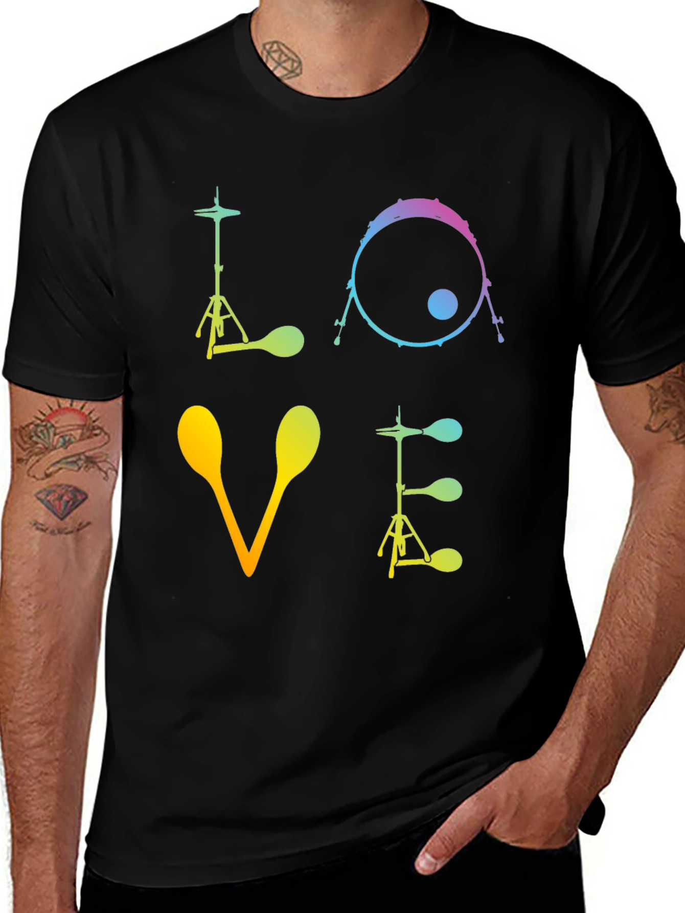 Love Drums Graphic T-Shirt Musician Tee