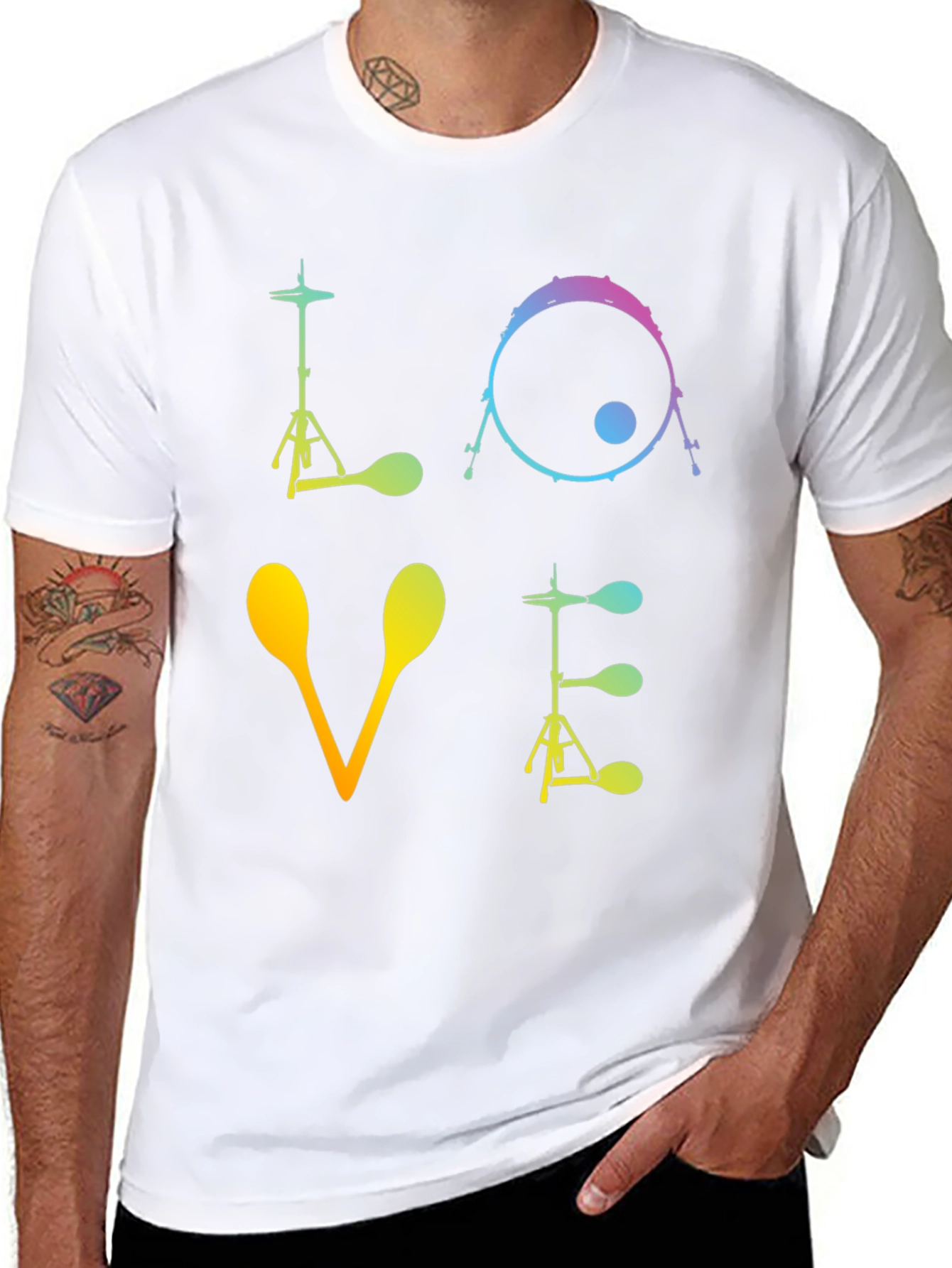 Love Drums Graphic T-Shirt Musician Tee