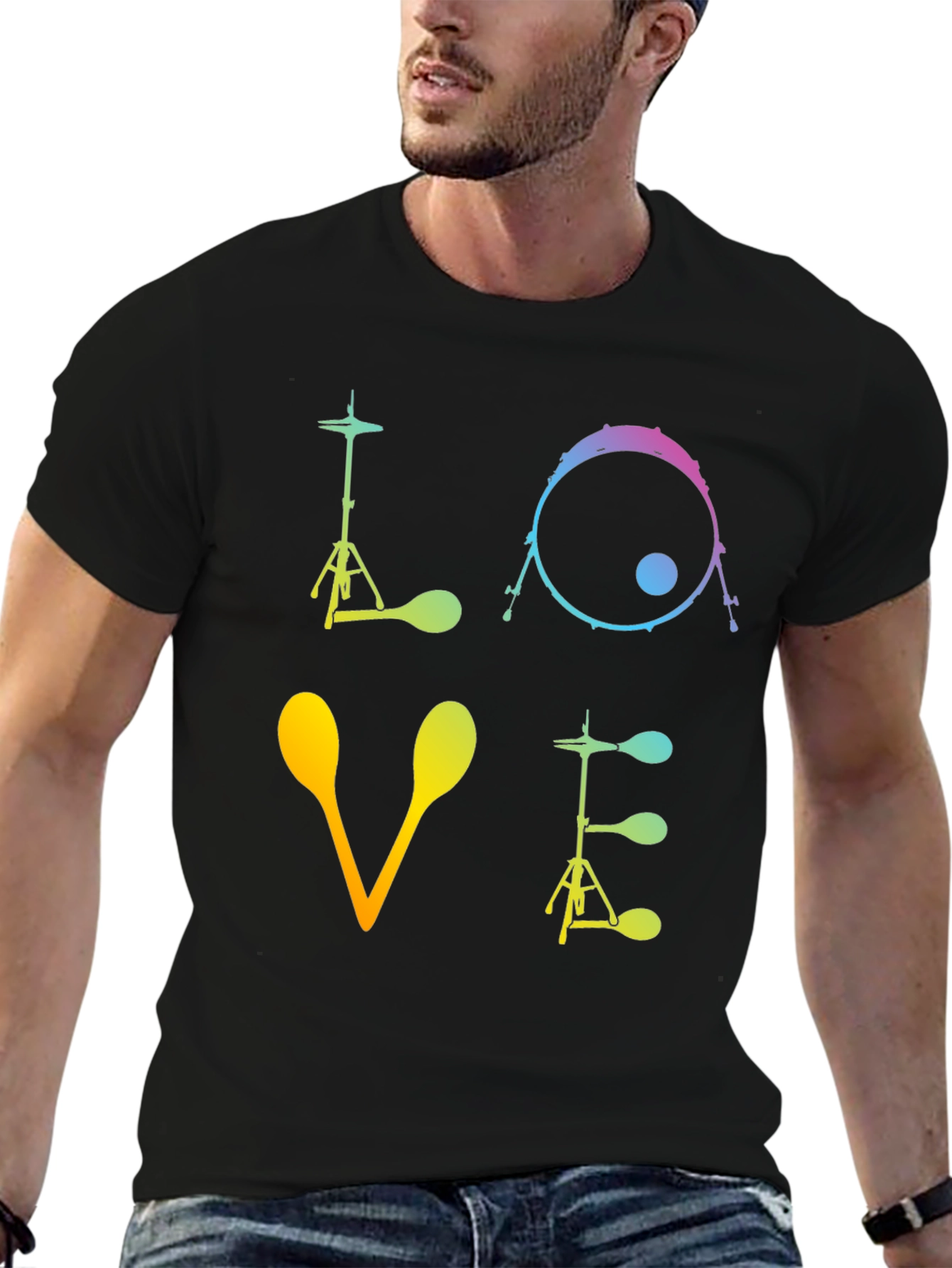 Love Drums Graphic T-Shirt Musician Tee