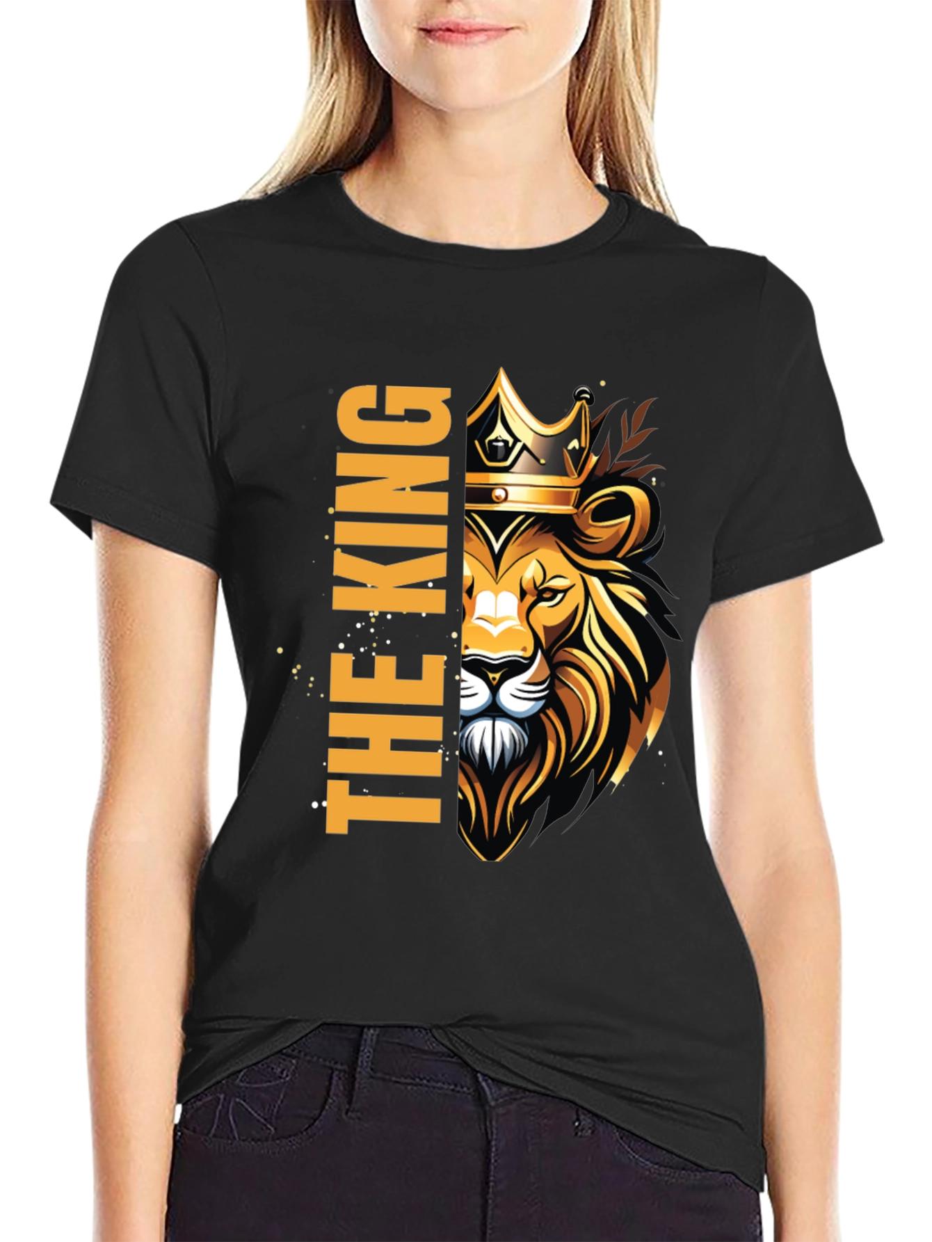 The King Lion Crown Black T-Shirt