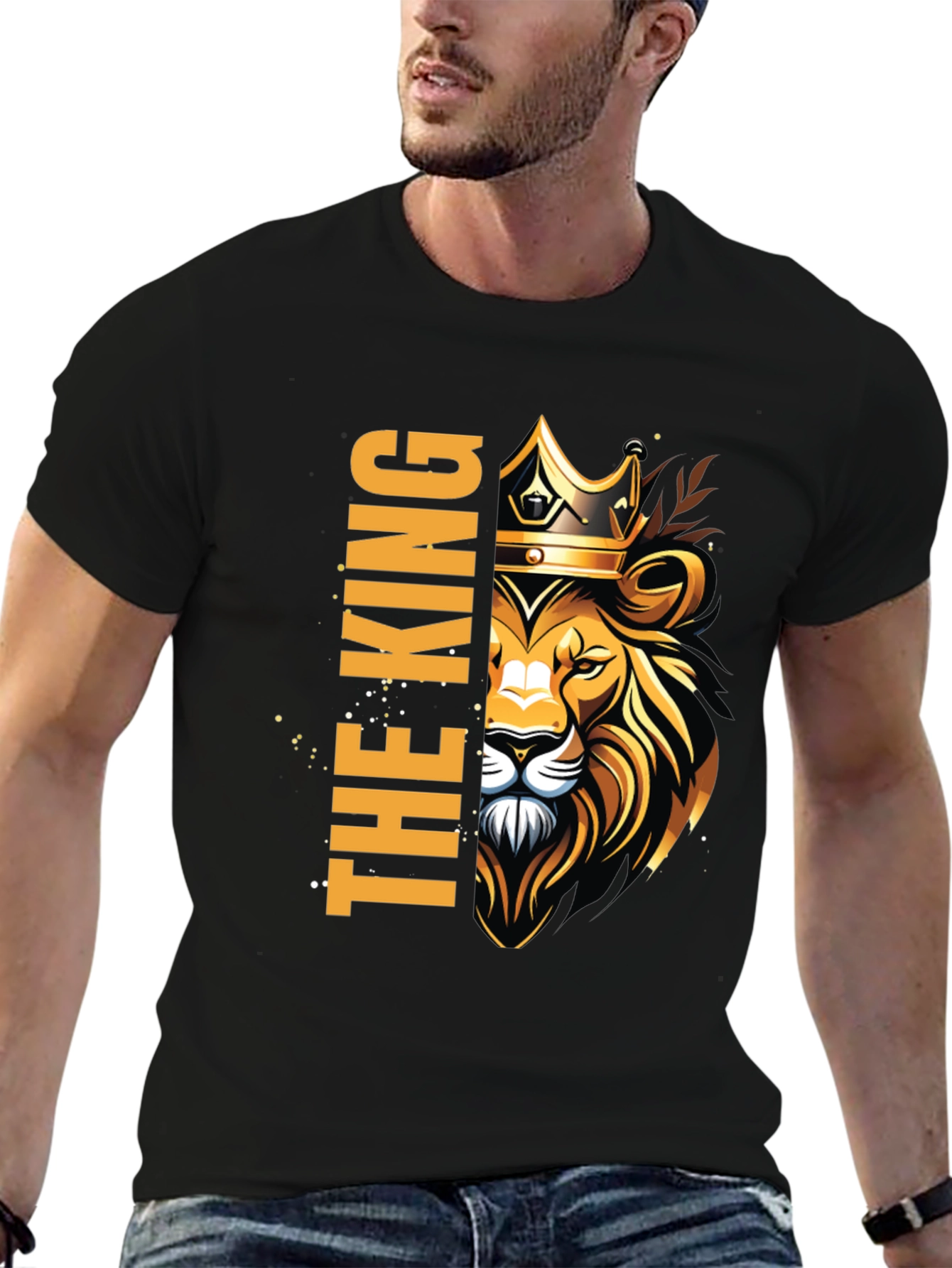 The King Lion Crown Black T-Shirt