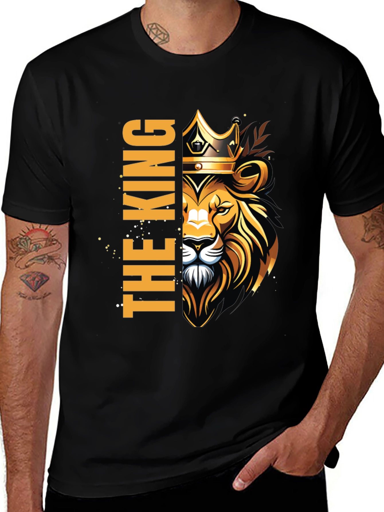 The King Lion Crown Black T-Shirt