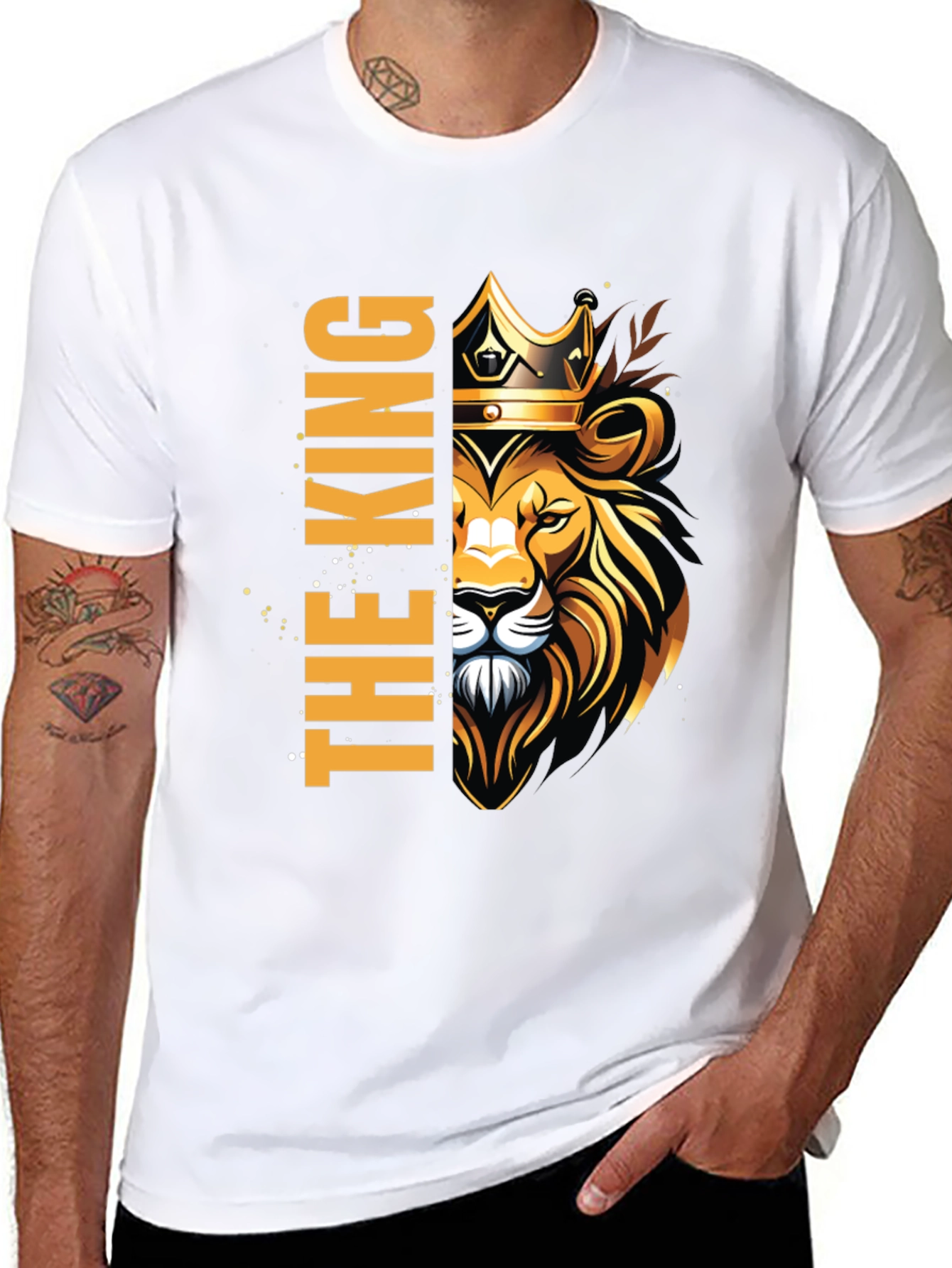 The King Lion Crown Black T-Shirt