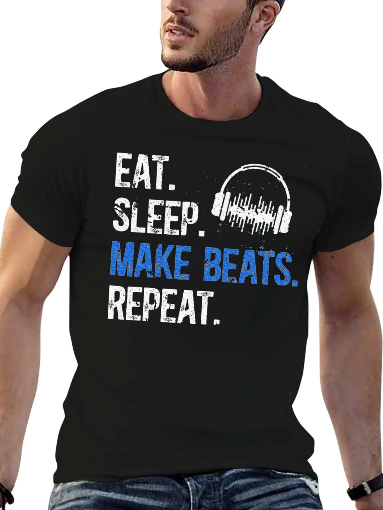 Eat Sleep Make Beats Repeat T-Shirt Music Lover Tee