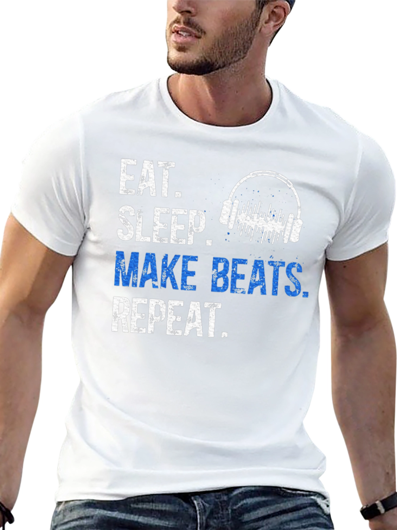 Eat Sleep Make Beats Repeat T-Shirt Music Lover Tee