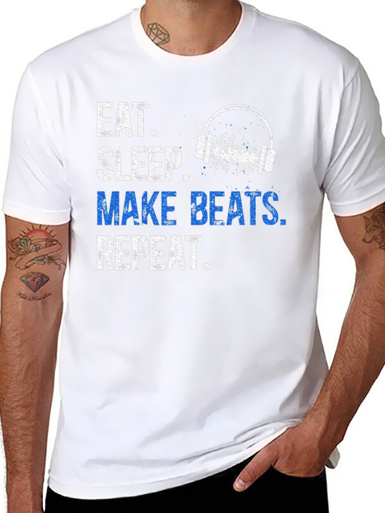 Eat Sleep Make Beats Repeat T-Shirt Music Lover Tee
