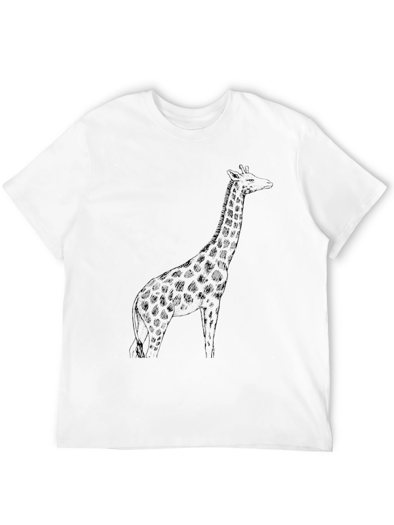 Giraffe Graphic Tee - Black Cotton T-Shirt