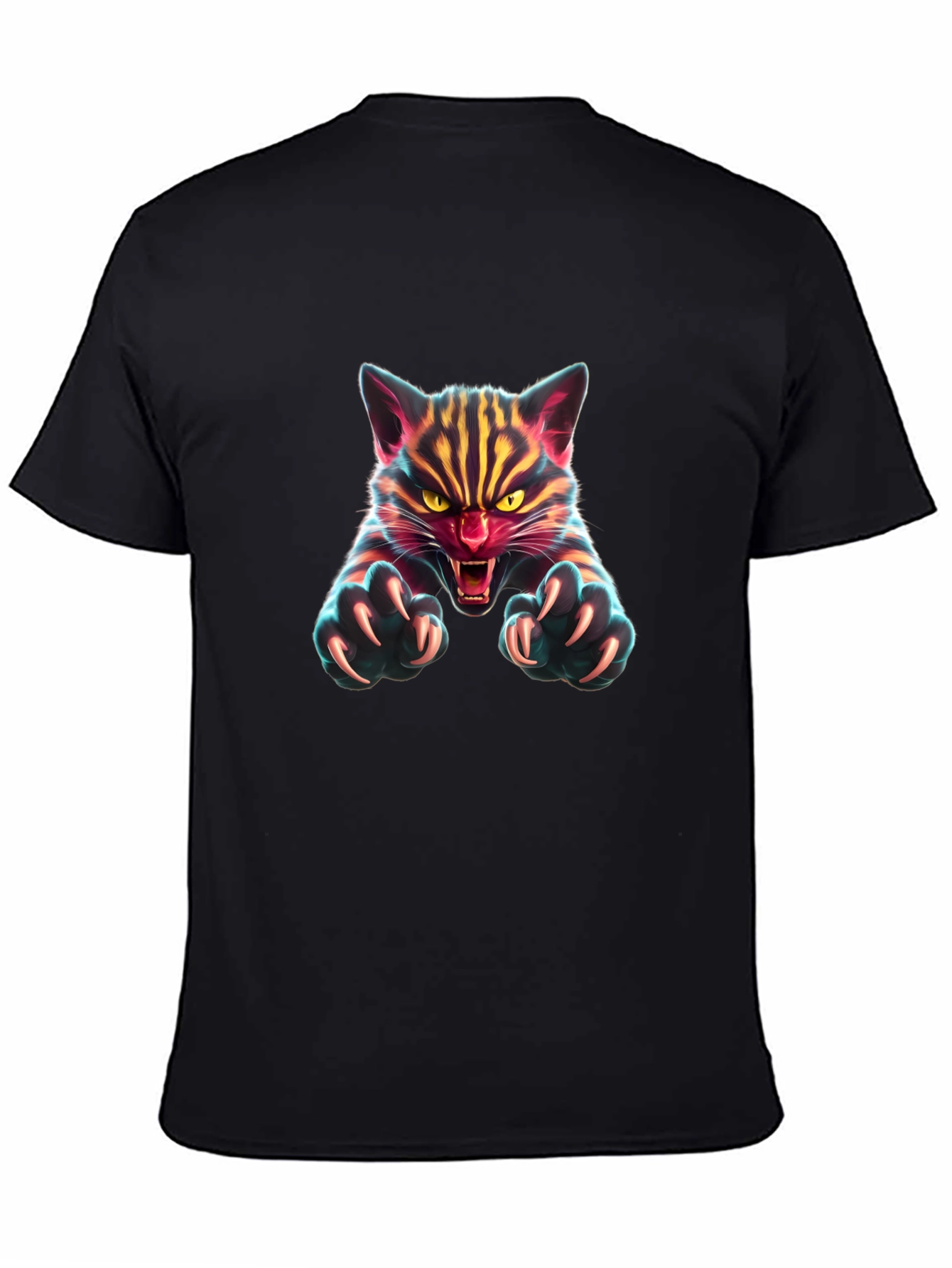 Fierce Feline Graphic Tee - Mens Black T-Shirt