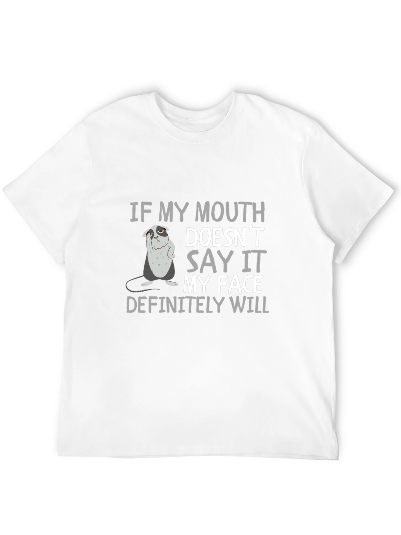 Sarcastic Bulldog Graphic Print Crew Neck T-Shirt