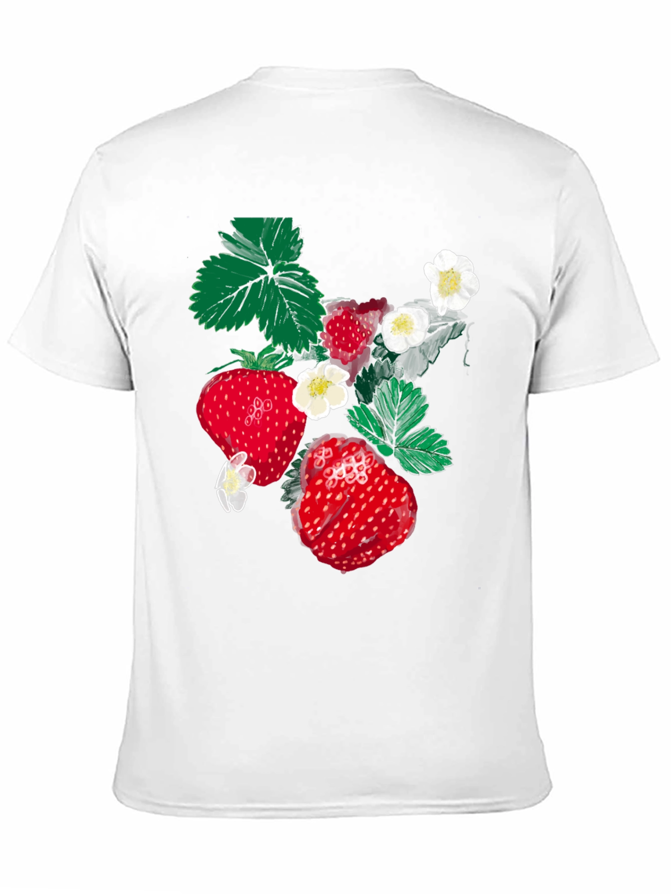 Strawberry Print Black T-Shirt