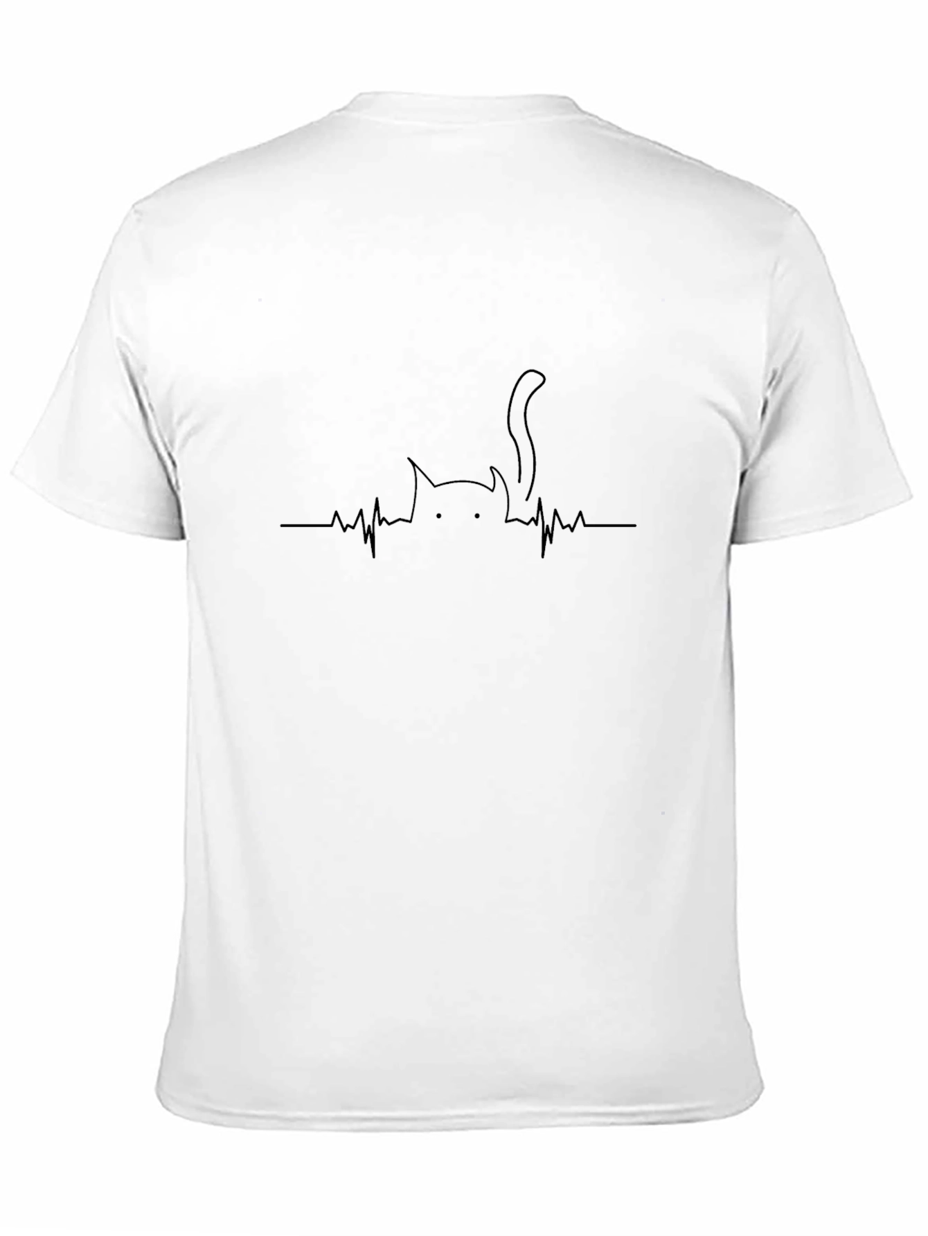 Cat Heartbeat Tee - Soft Cotton Graphic T-Shirt