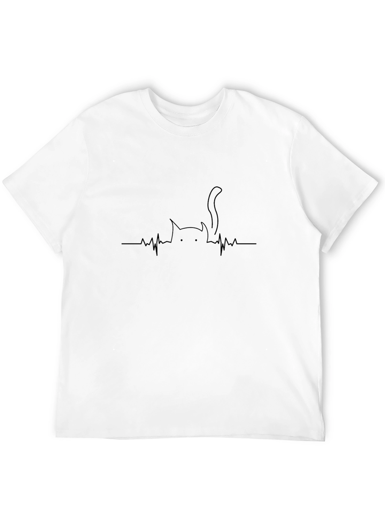 Cat Heartbeat Tee - Soft Cotton Graphic T-Shirt