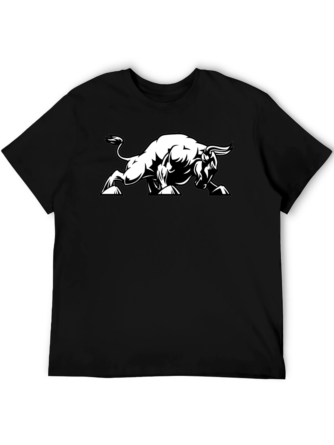 Bold Bull Graphic Tee - Black Cotton