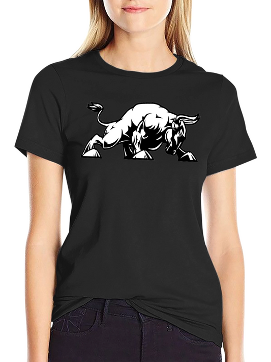 Bold Bull Graphic Tee - Black Cotton
