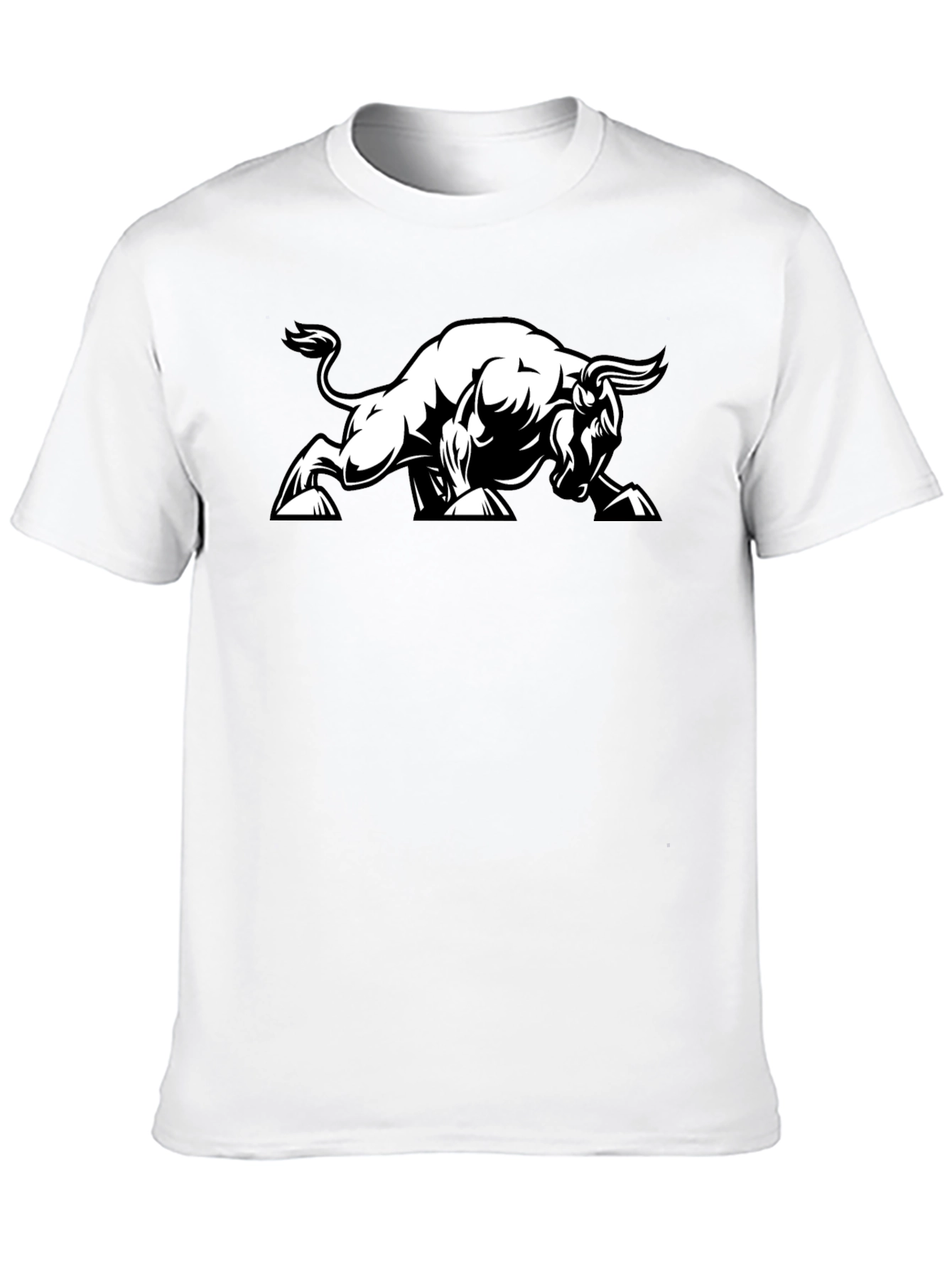 Bold Bull Graphic Tee - Black Cotton