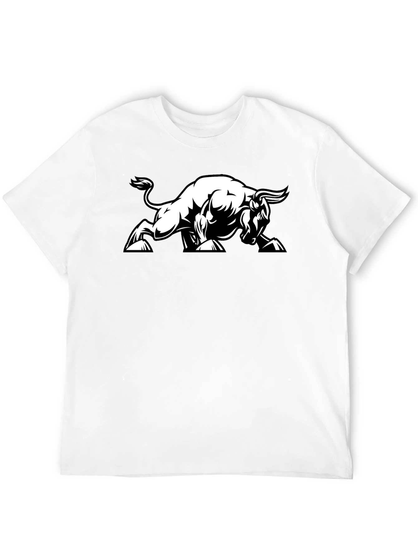 Bold Bull Graphic Tee - Black Cotton