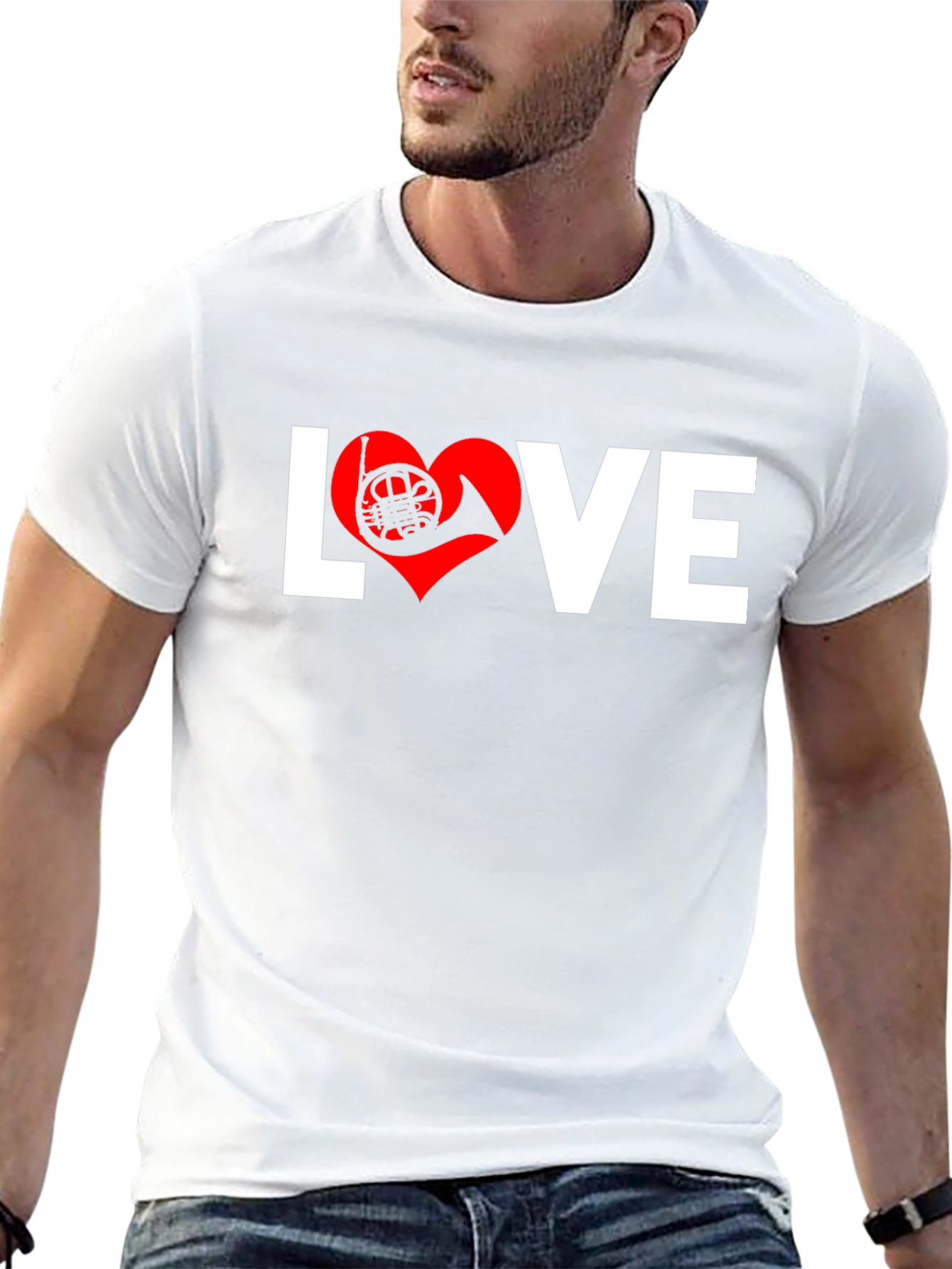 Love French Horn T-Shirt Musician Tee
