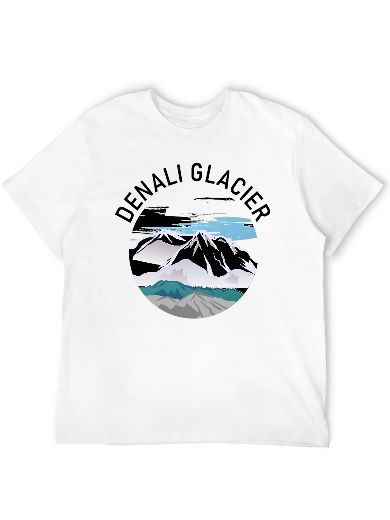 Denali Glacier Graphic Tee - Black Cotton T-Shirt