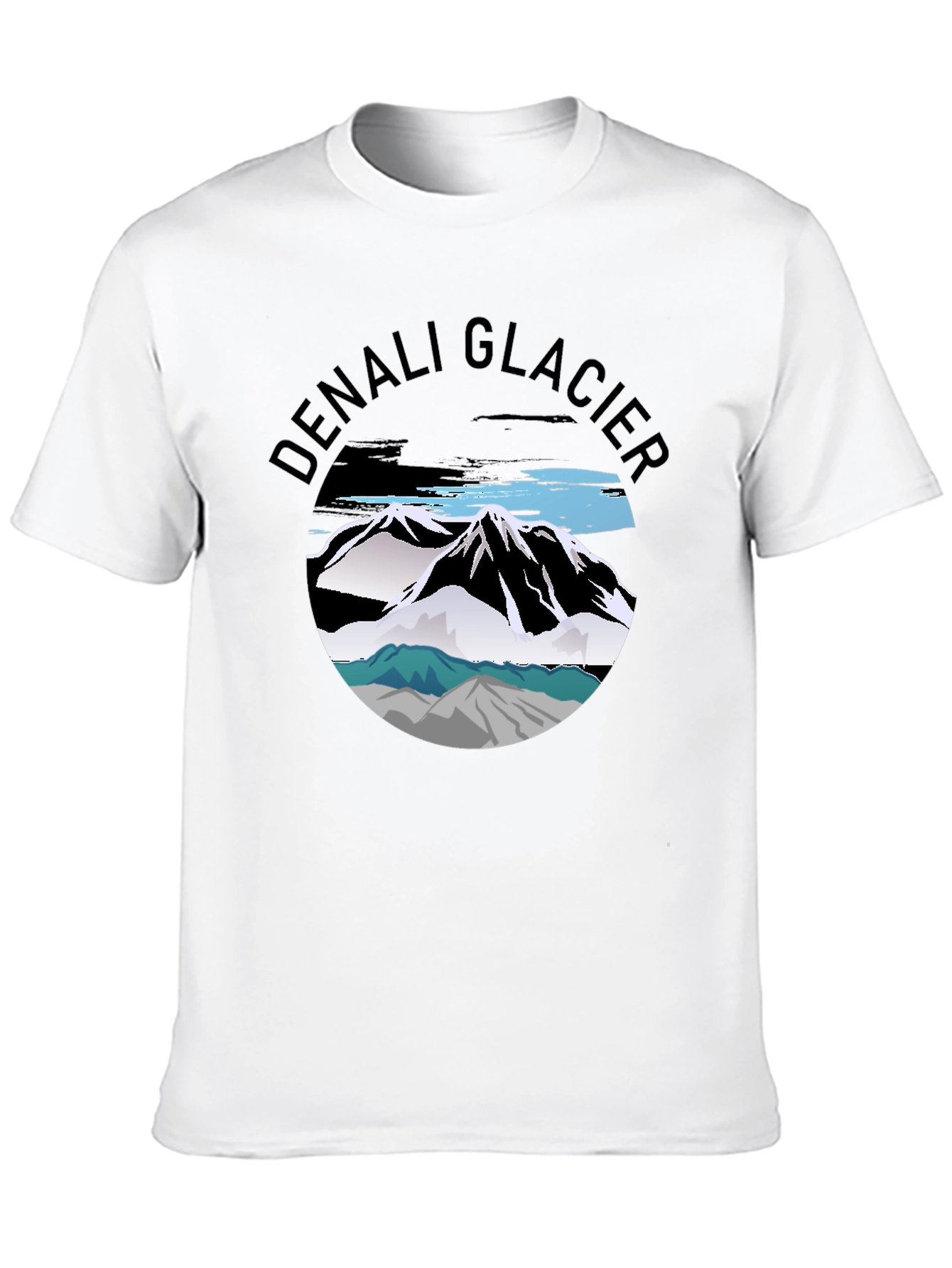 Denali Glacier Graphic Tee - Black Cotton T-Shirt