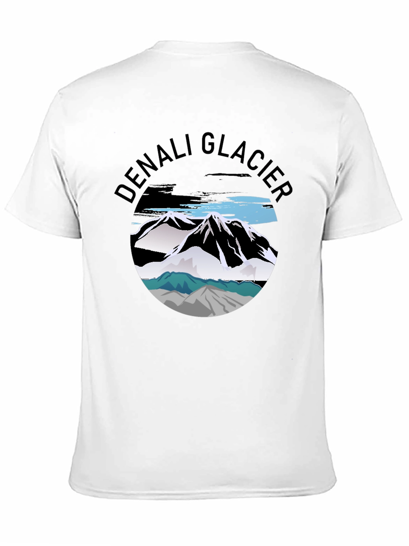 Denali Glacier Graphic Tee - Black Cotton T-Shirt