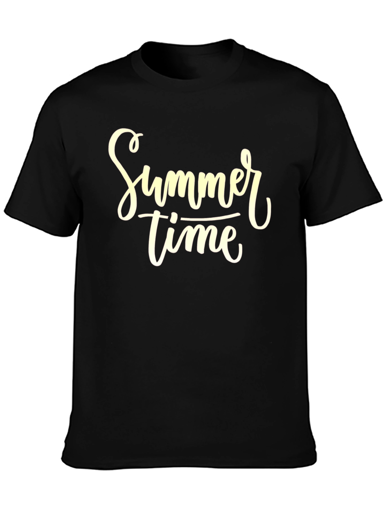 Summer Time Graphic Tee - Black Cotton T-Shirt