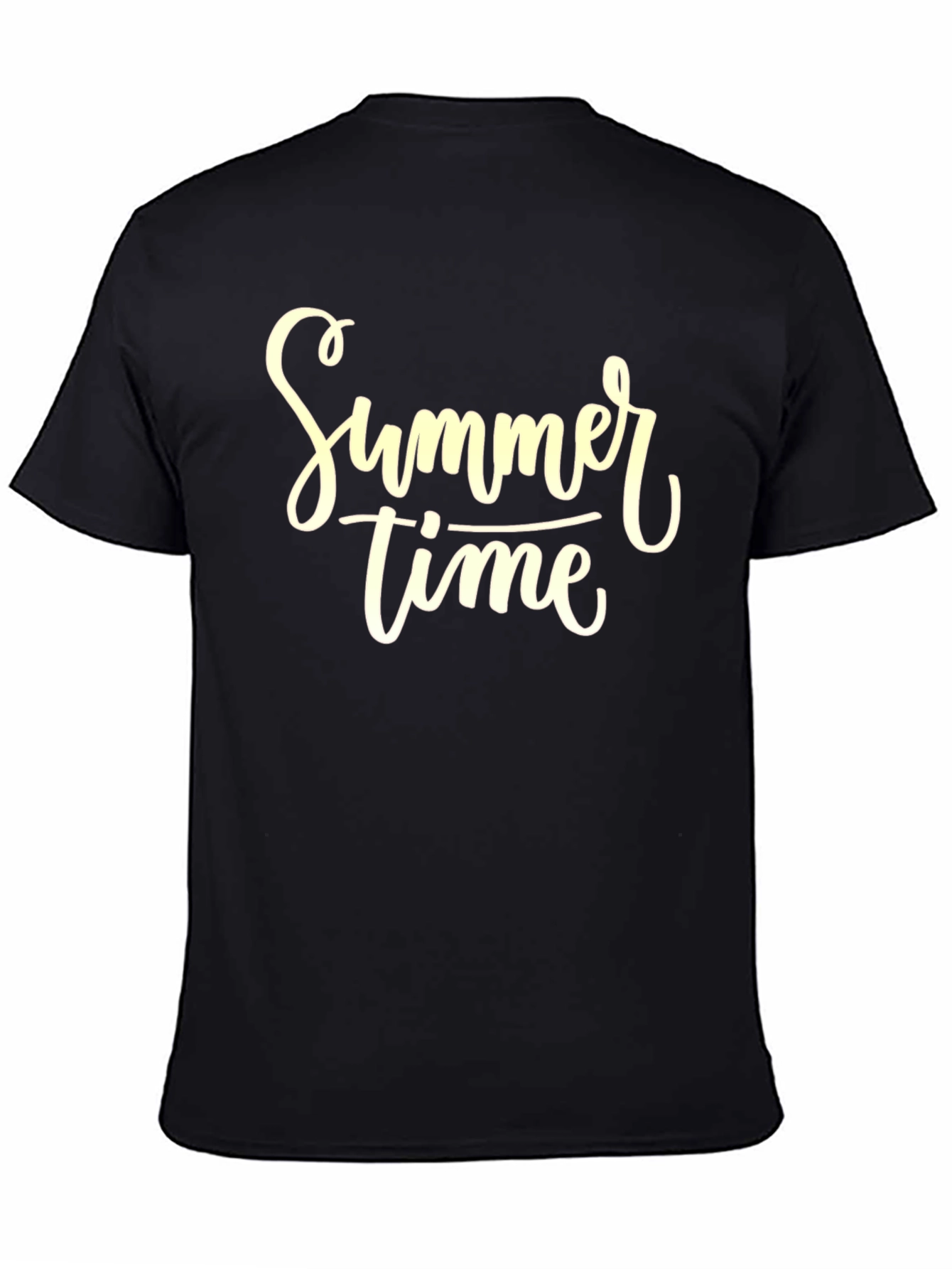 Summer Time Graphic Tee - Black Cotton T-Shirt