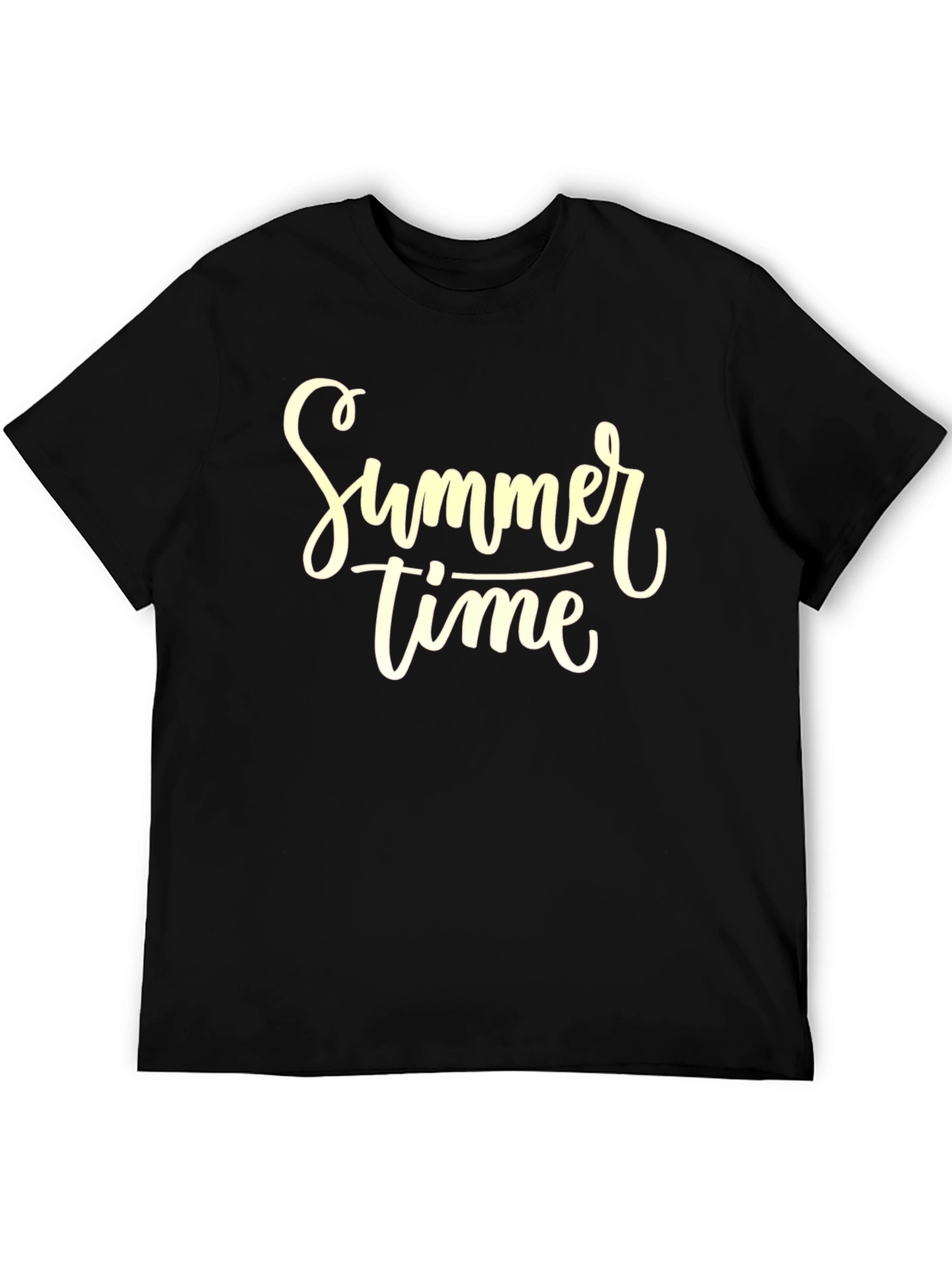 Summer Time Graphic Tee - Black Cotton T-Shirt