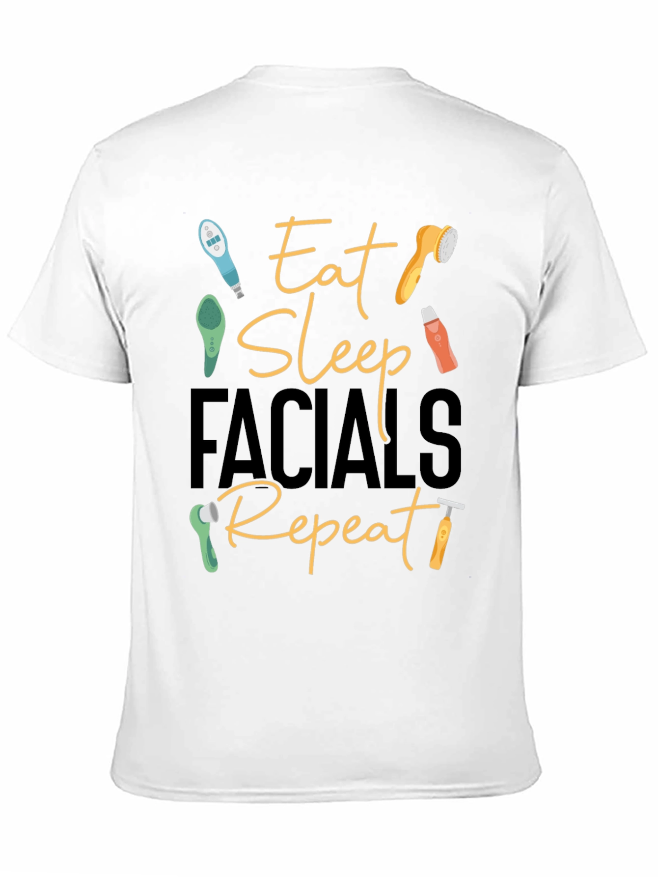 Eat Sleep Facials Repeat Black T-Shirt