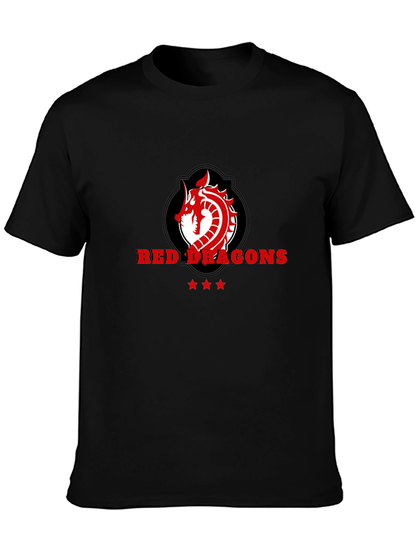 Red Dragons Graphic Tee - Black