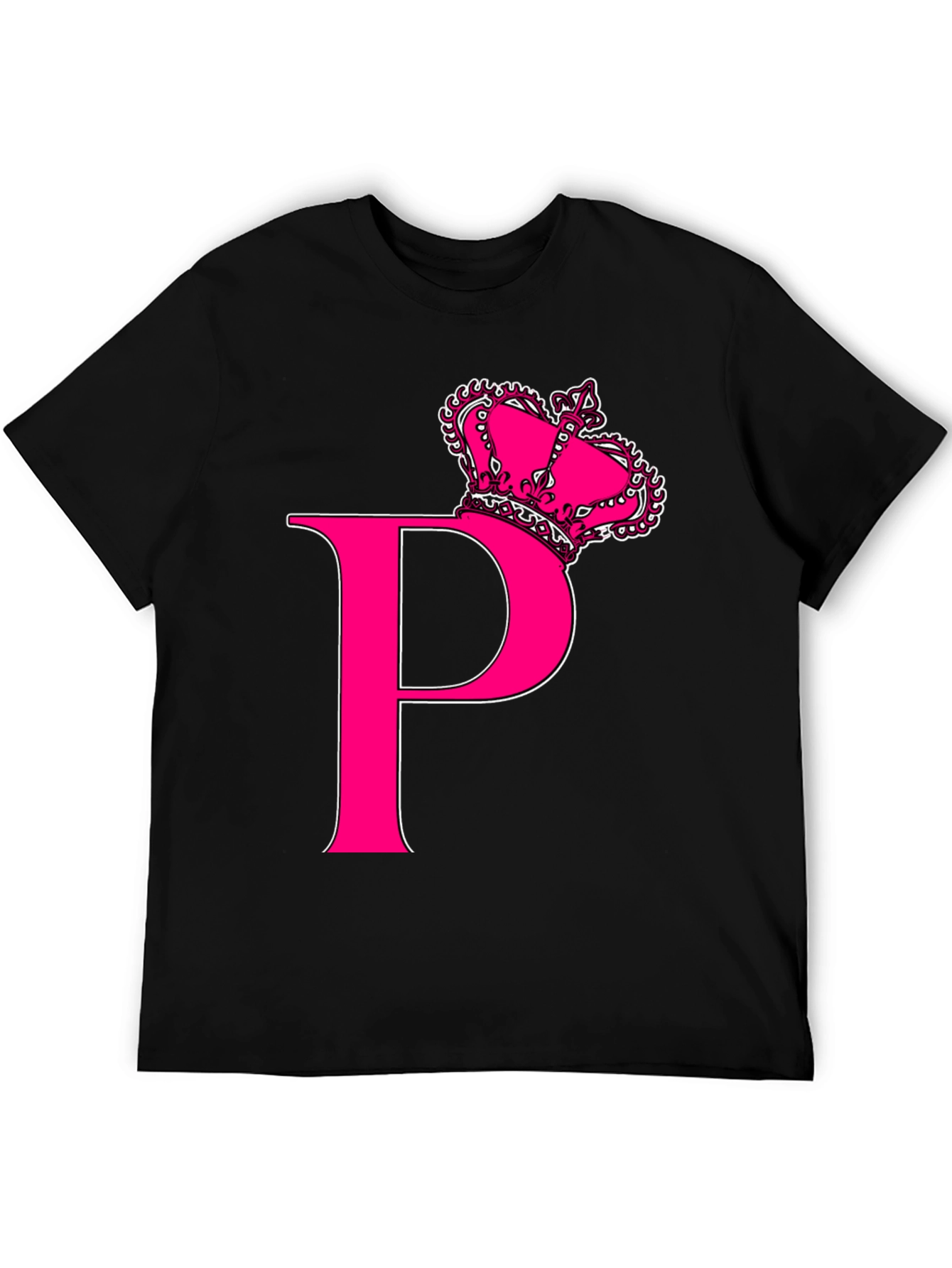 Pink Crown P Black T-Shirt