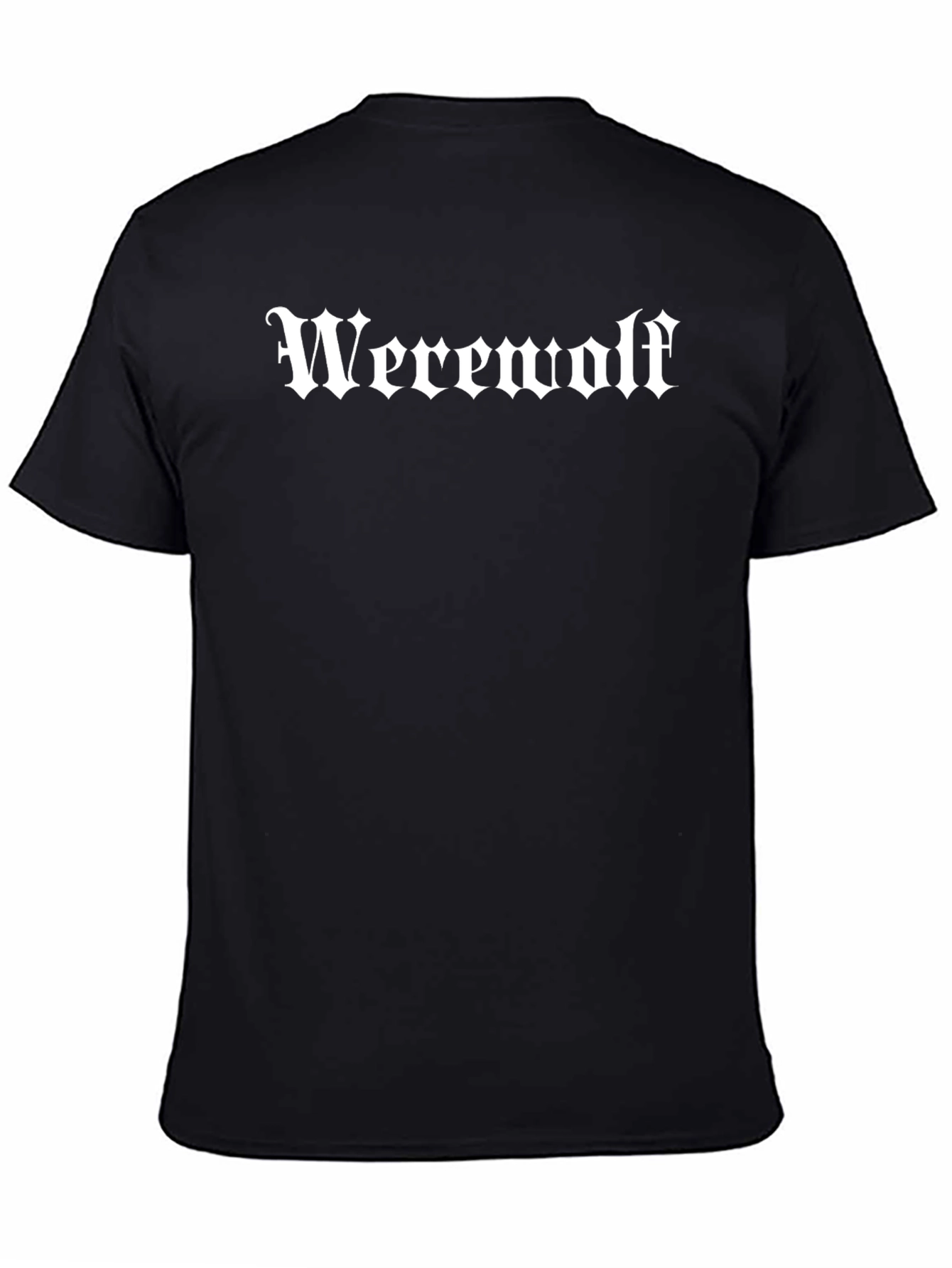Werewolf Gothic Script Black T-Shirt