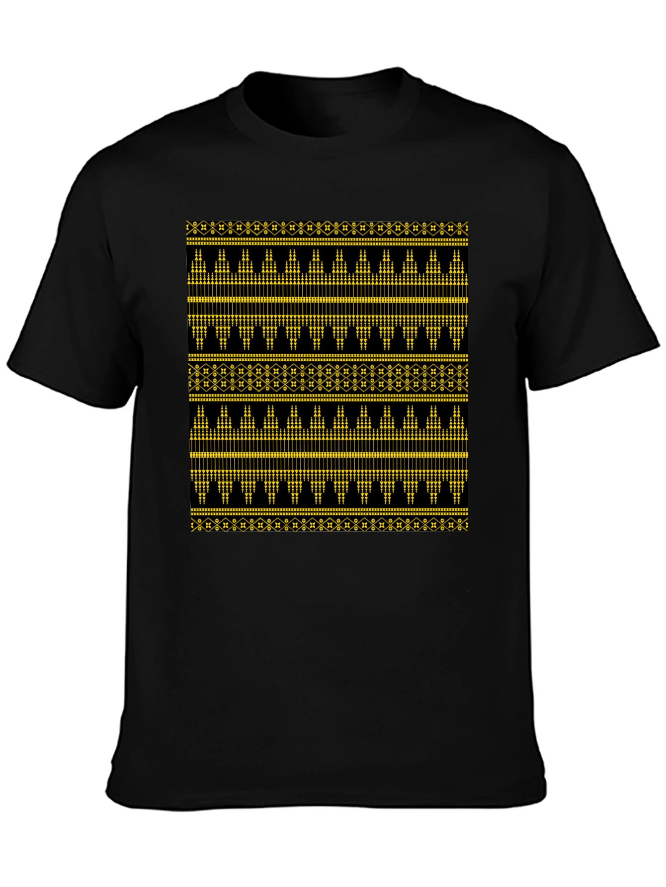 Ethnic Pattern Black T-Shirt