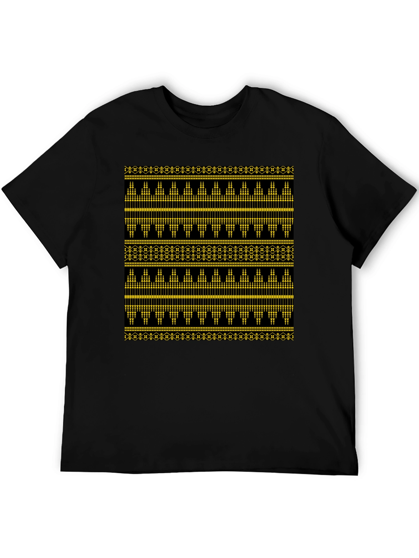 Ethnic Pattern Black T-Shirt