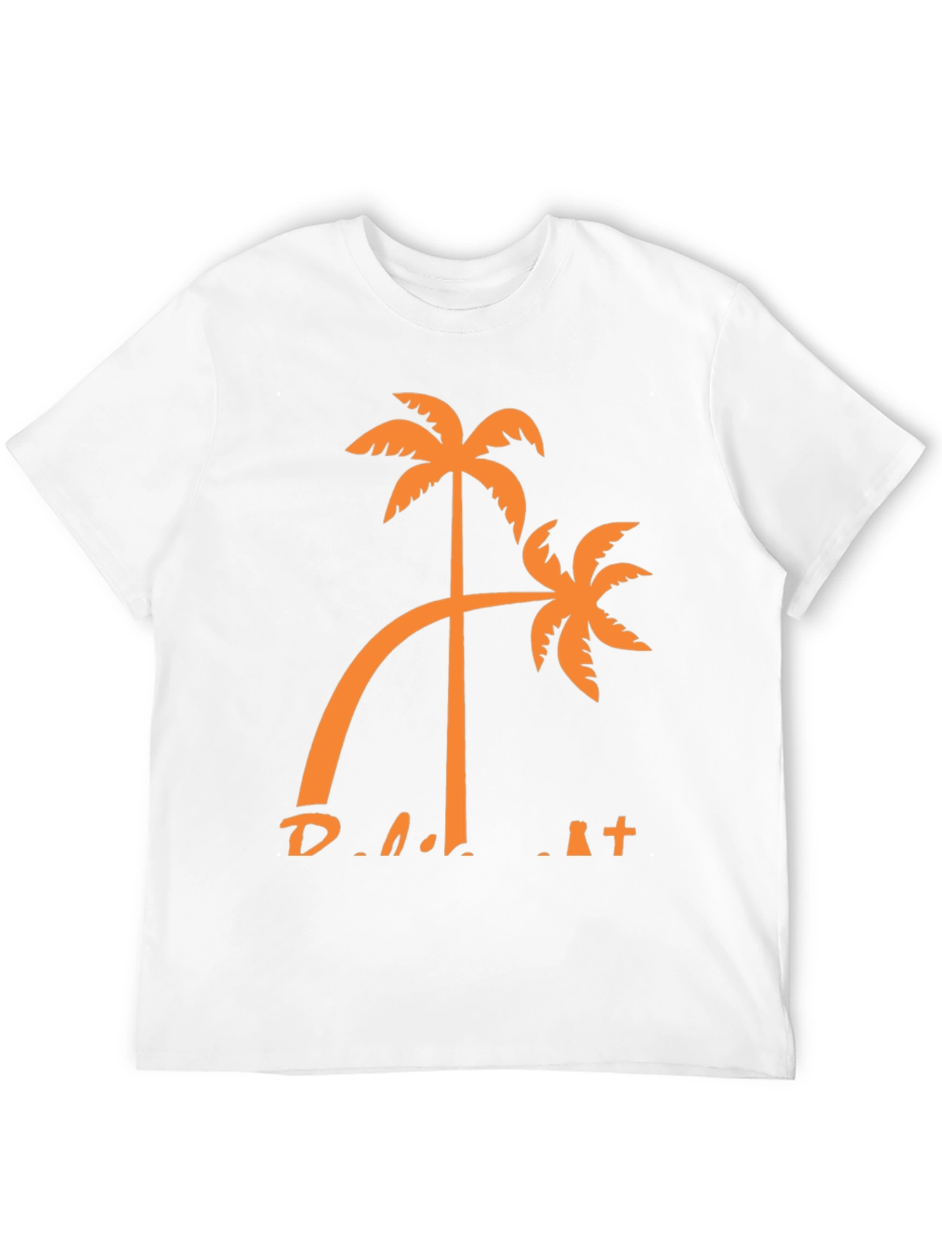 Tropical Palm Tree Graphic Tee - Black Cotton T-Shirt