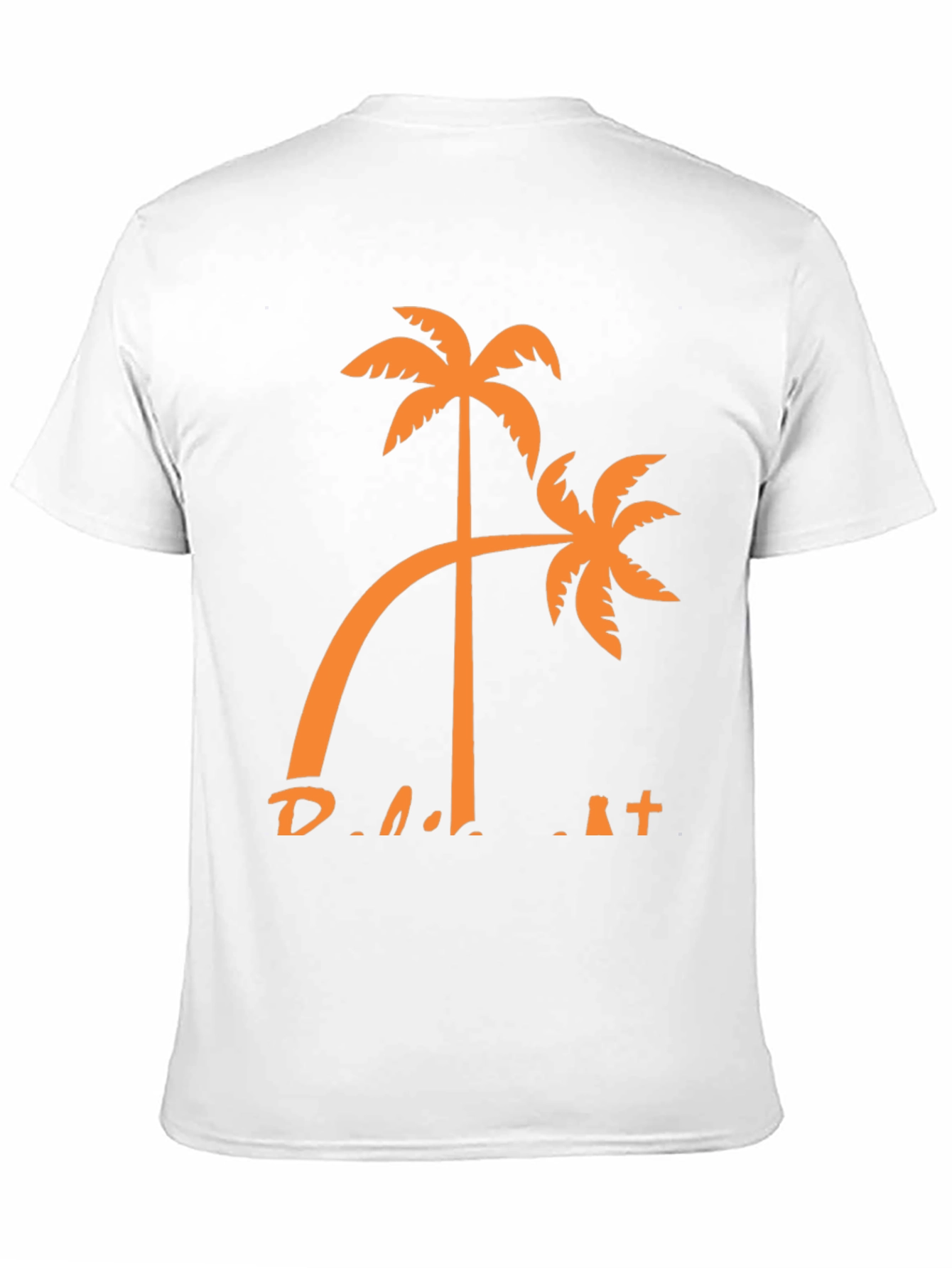 Tropical Palm Tree Graphic Tee - Black Cotton T-Shirt