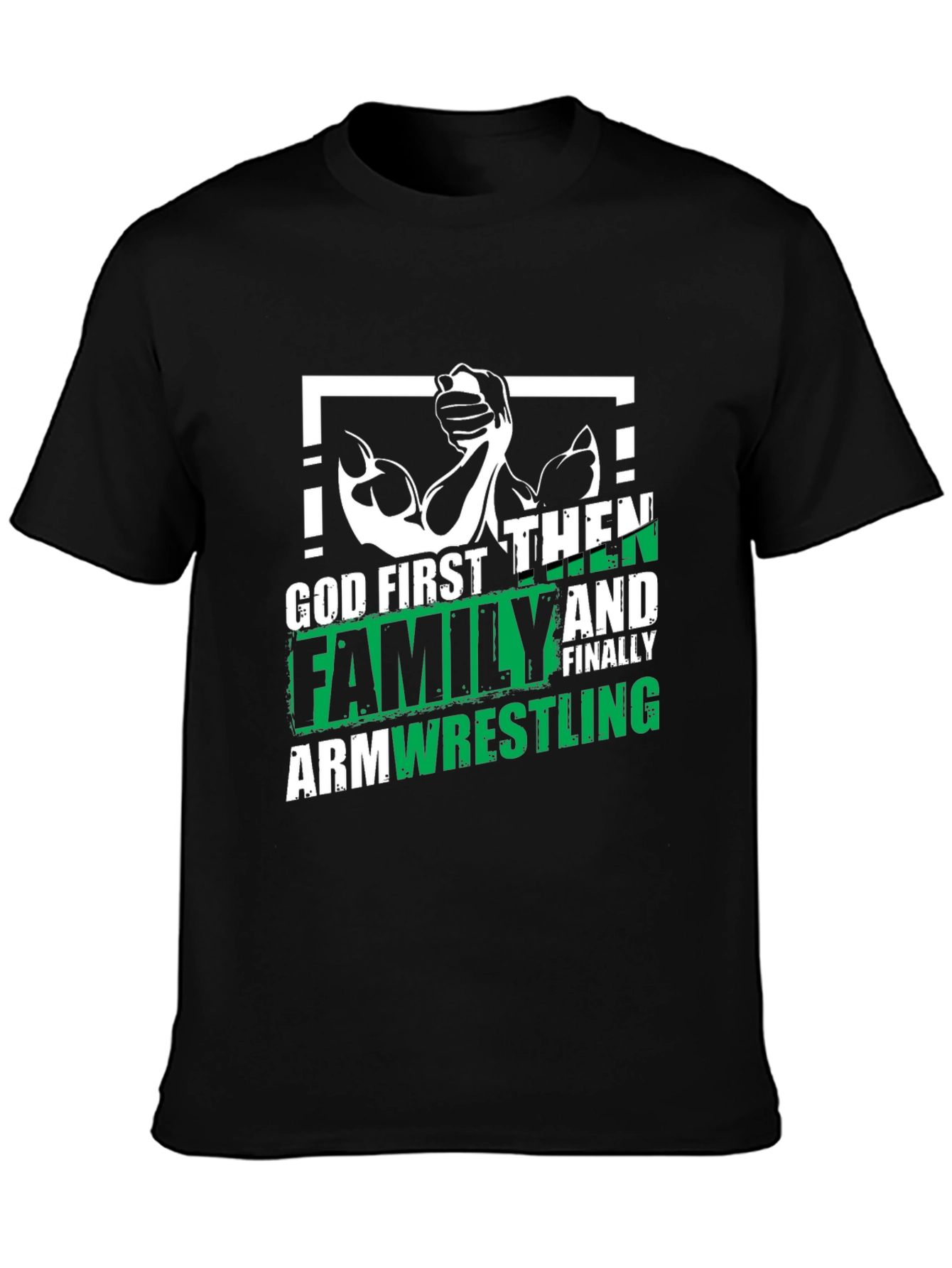 God First Family Armwrestling Graphic Tee