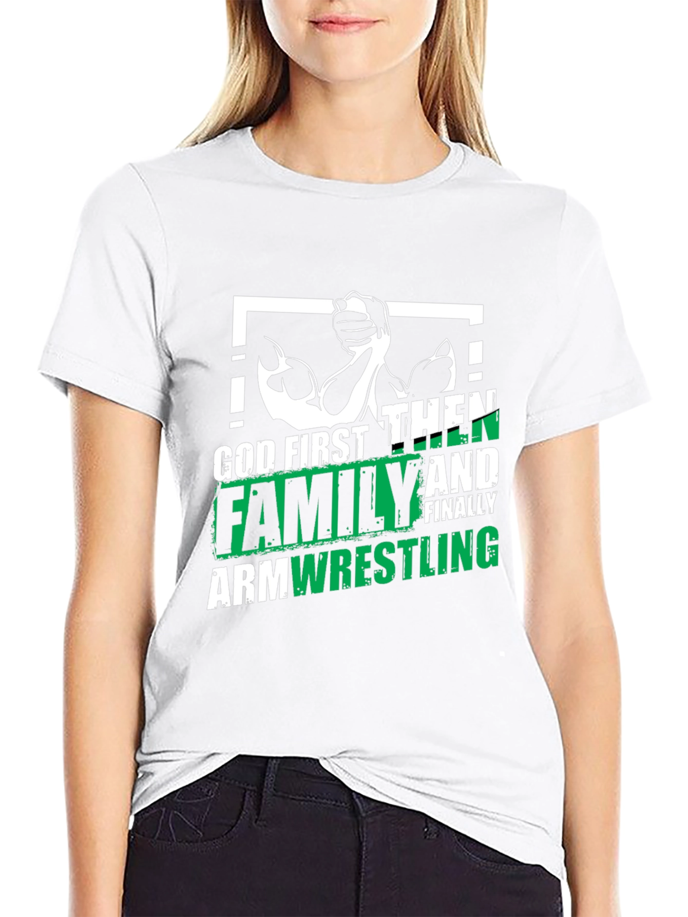 God First Family Armwrestling Graphic Tee