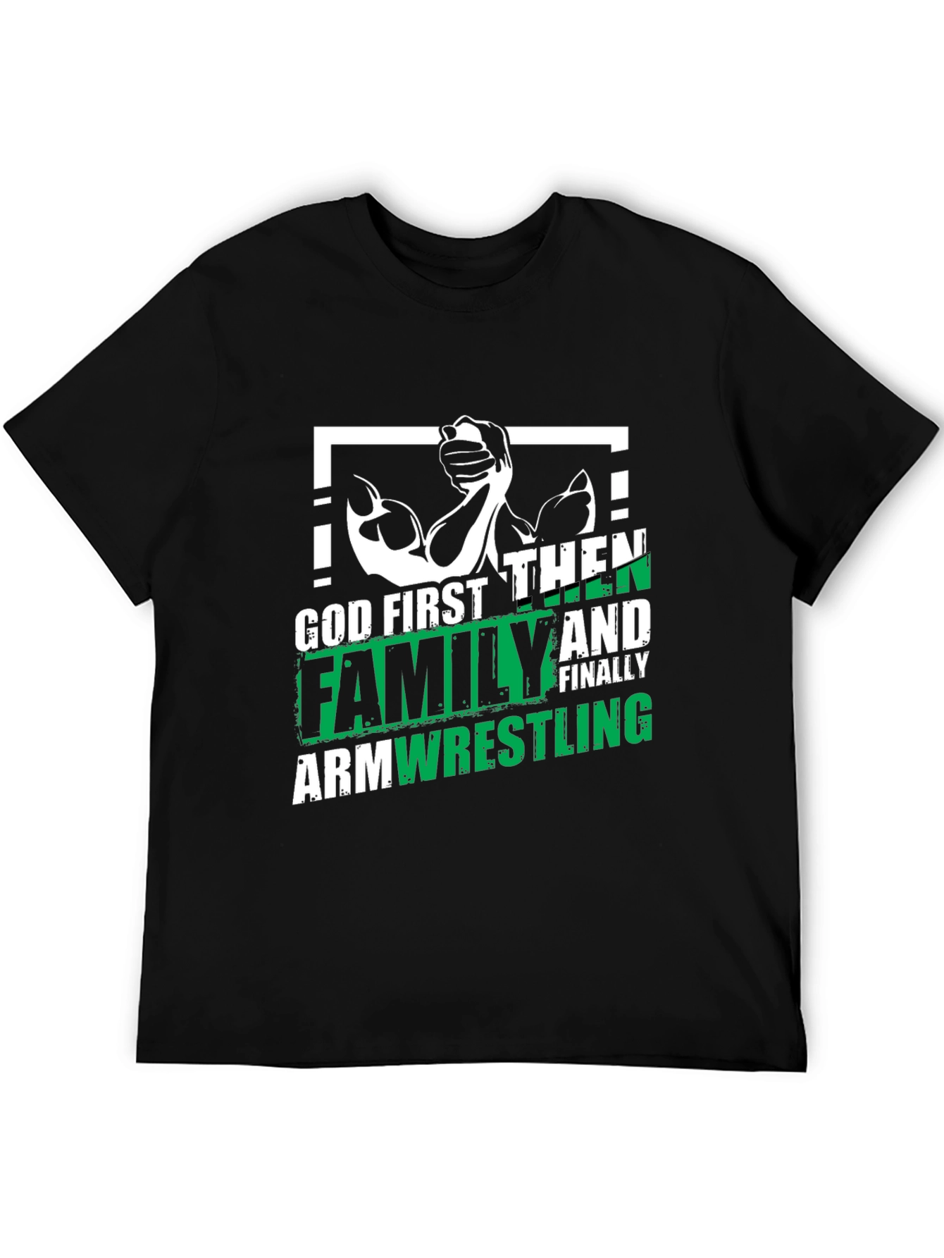 God First Family Armwrestling Graphic Tee