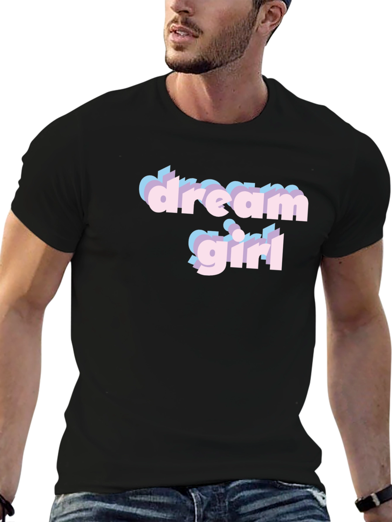 Dream Girl Graphic Tee - Stylish Black Cotton T-Shirt