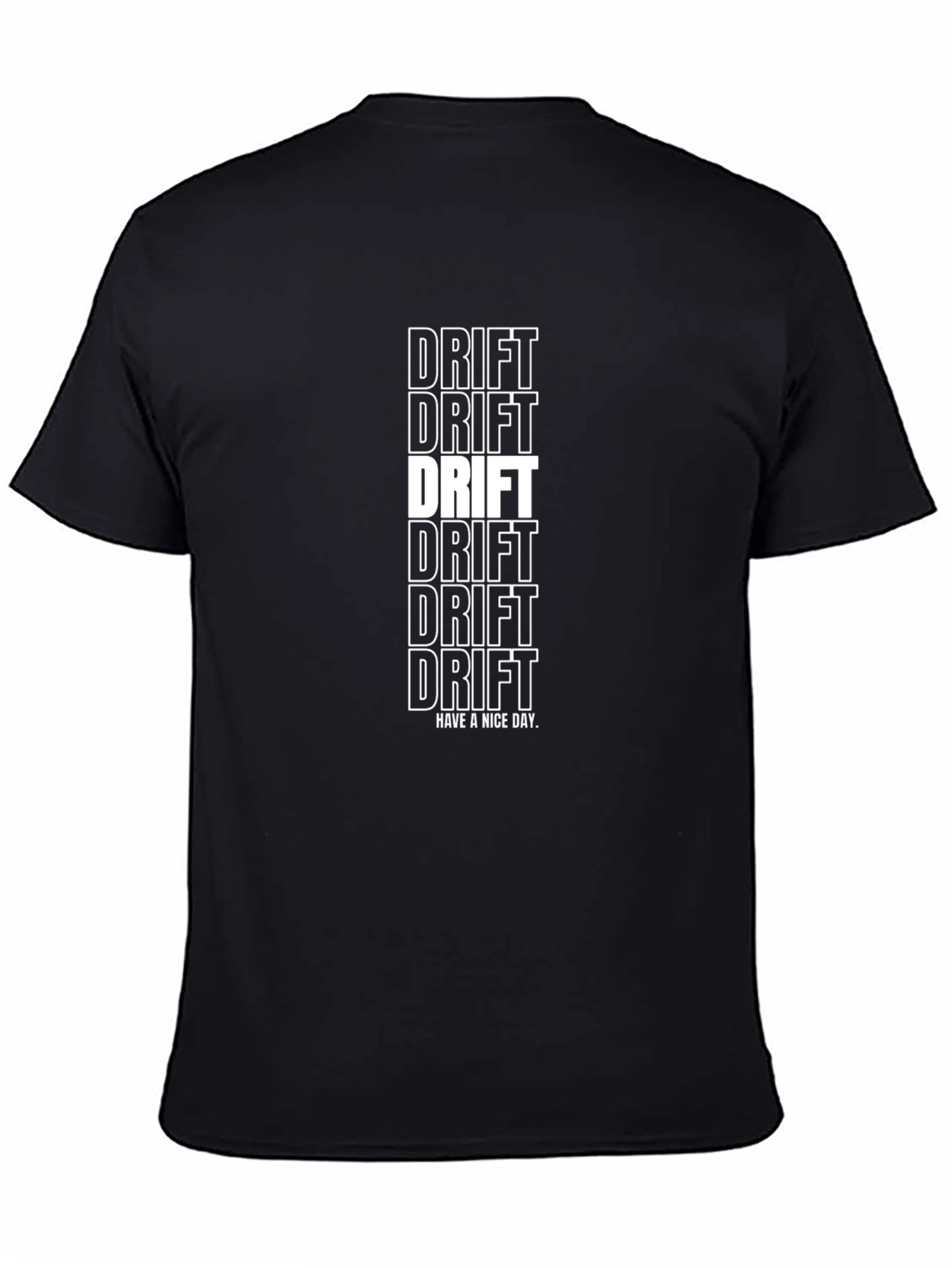 Drift Text Graphic Print Black T-Shirt