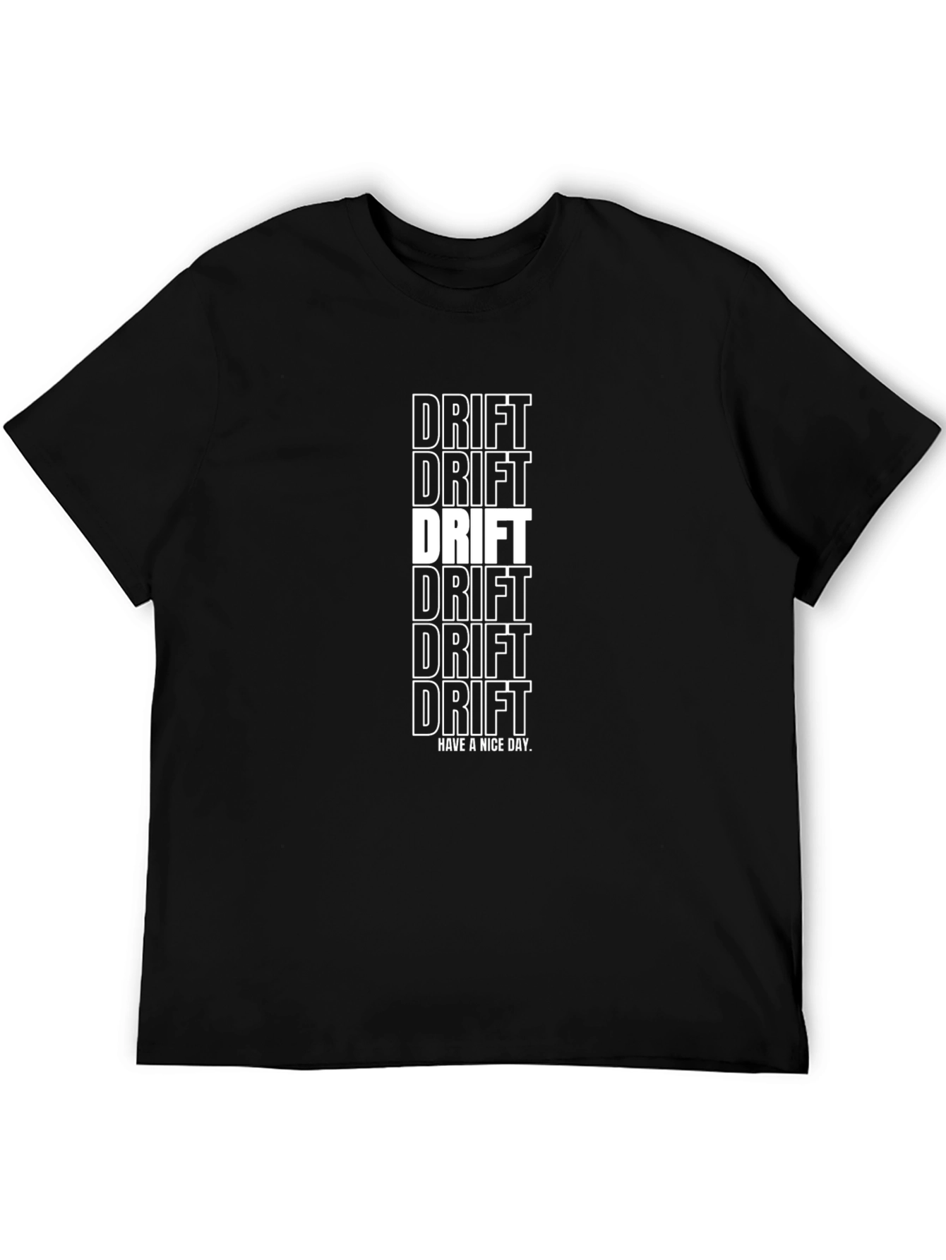 Drift Text Graphic Print Black T-Shirt