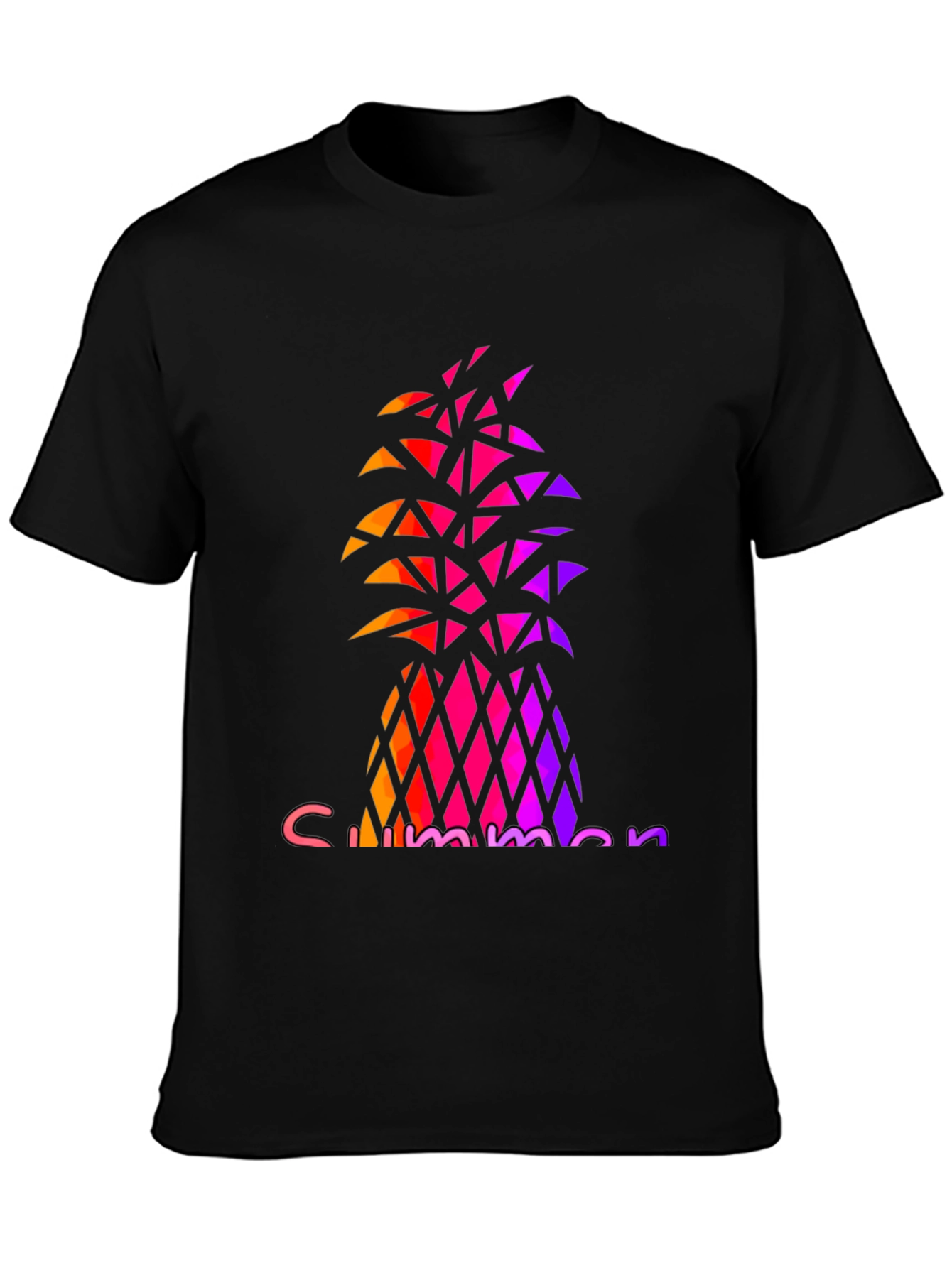 Summer Pineapple Graphic Tee - Stylish Black T-Shirt