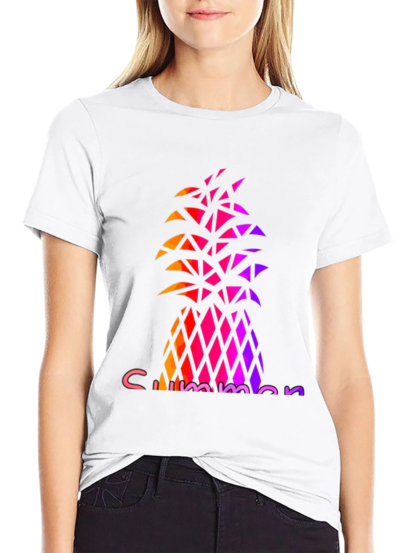 Summer Pineapple Graphic Tee - Stylish Black T-Shirt