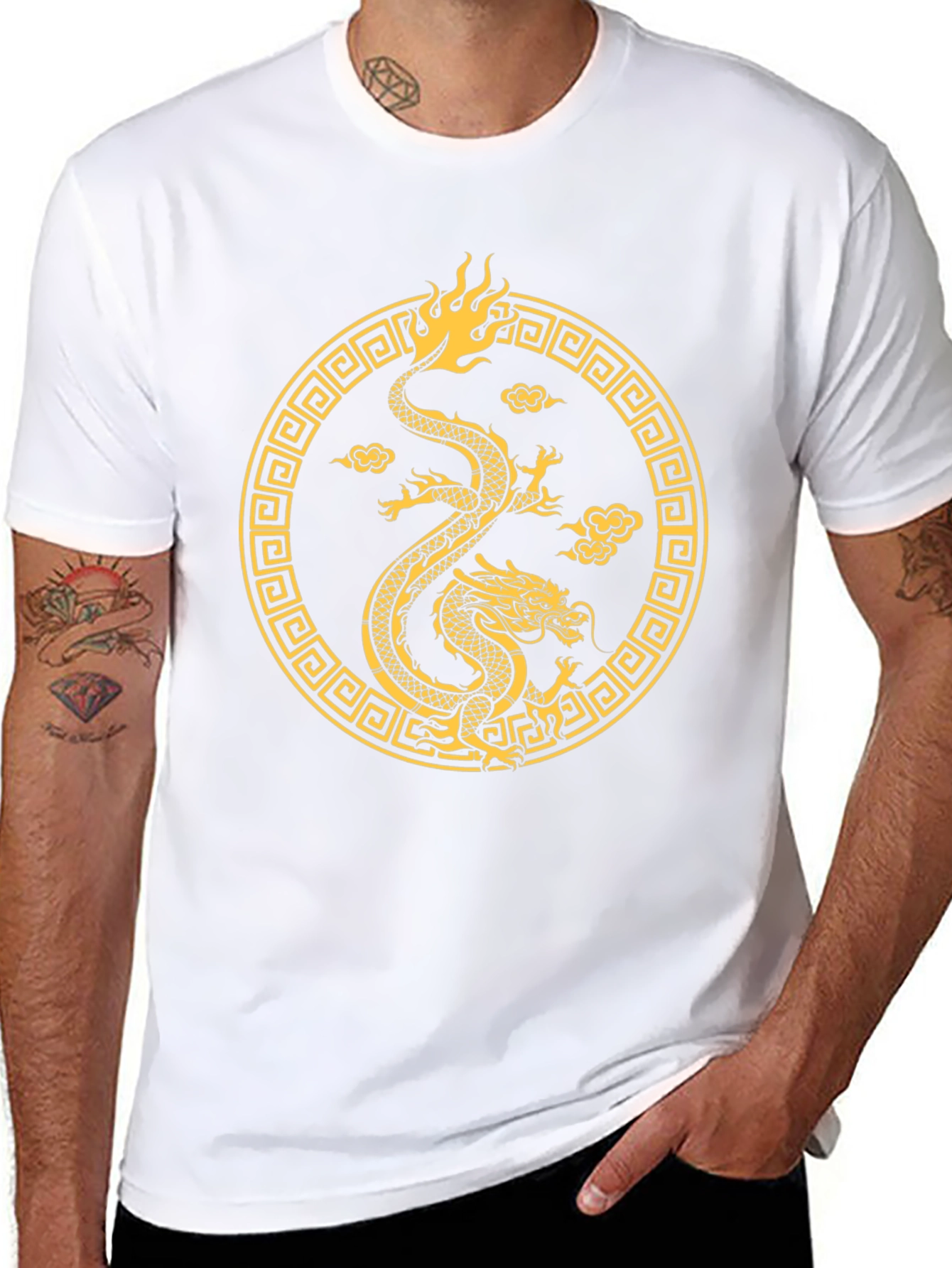 Golden Dragon Graphic Tee - Black