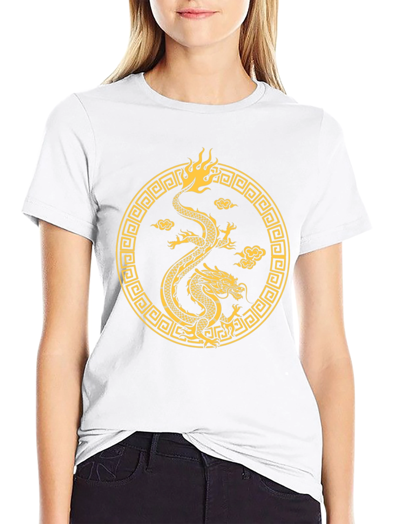 Golden Dragon Graphic Tee - Black
