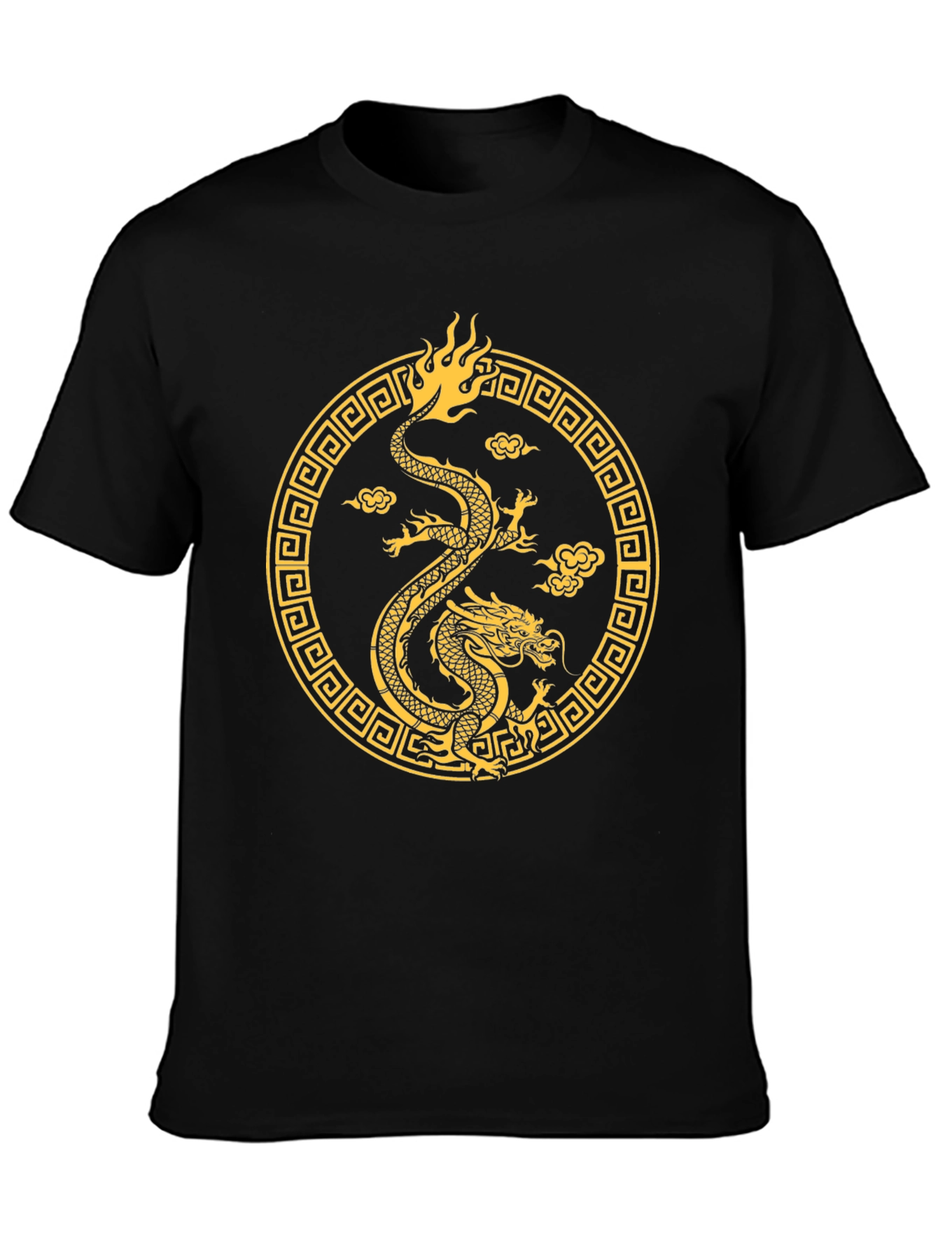 Golden Dragon Graphic Tee - Black