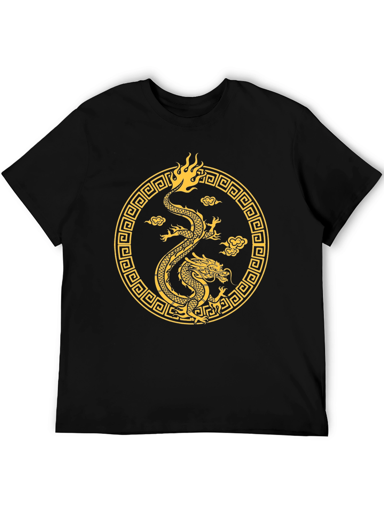 Golden Dragon Graphic Tee - Black