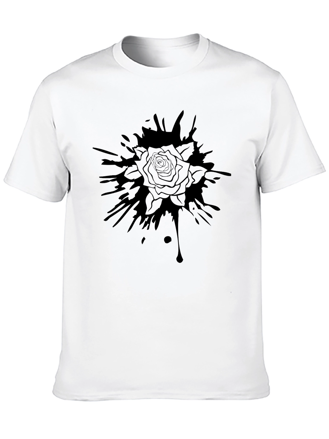 Black Rose Splash Graphic Tee