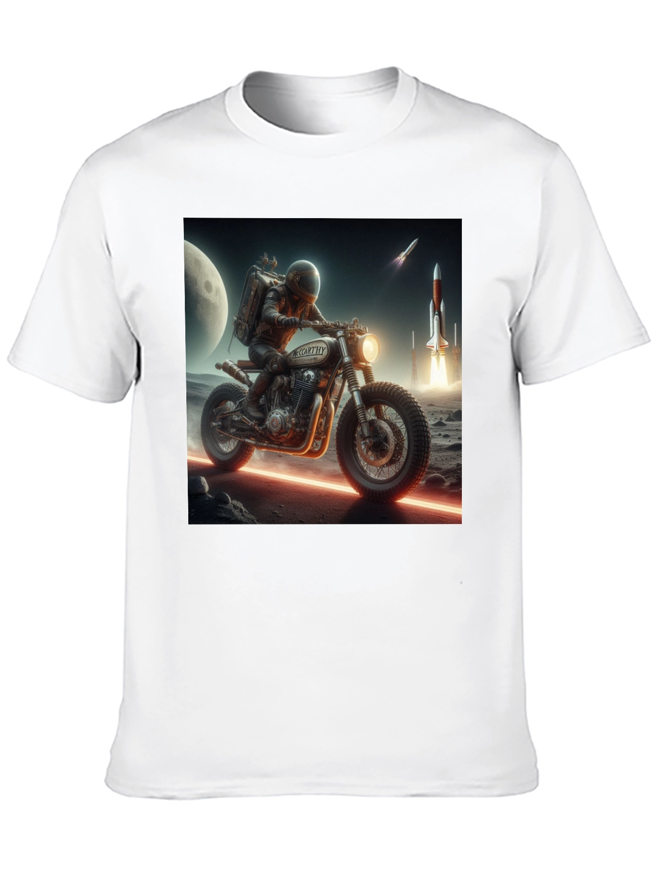 Sci-Fi Motorcycle Graphic T-Shirt